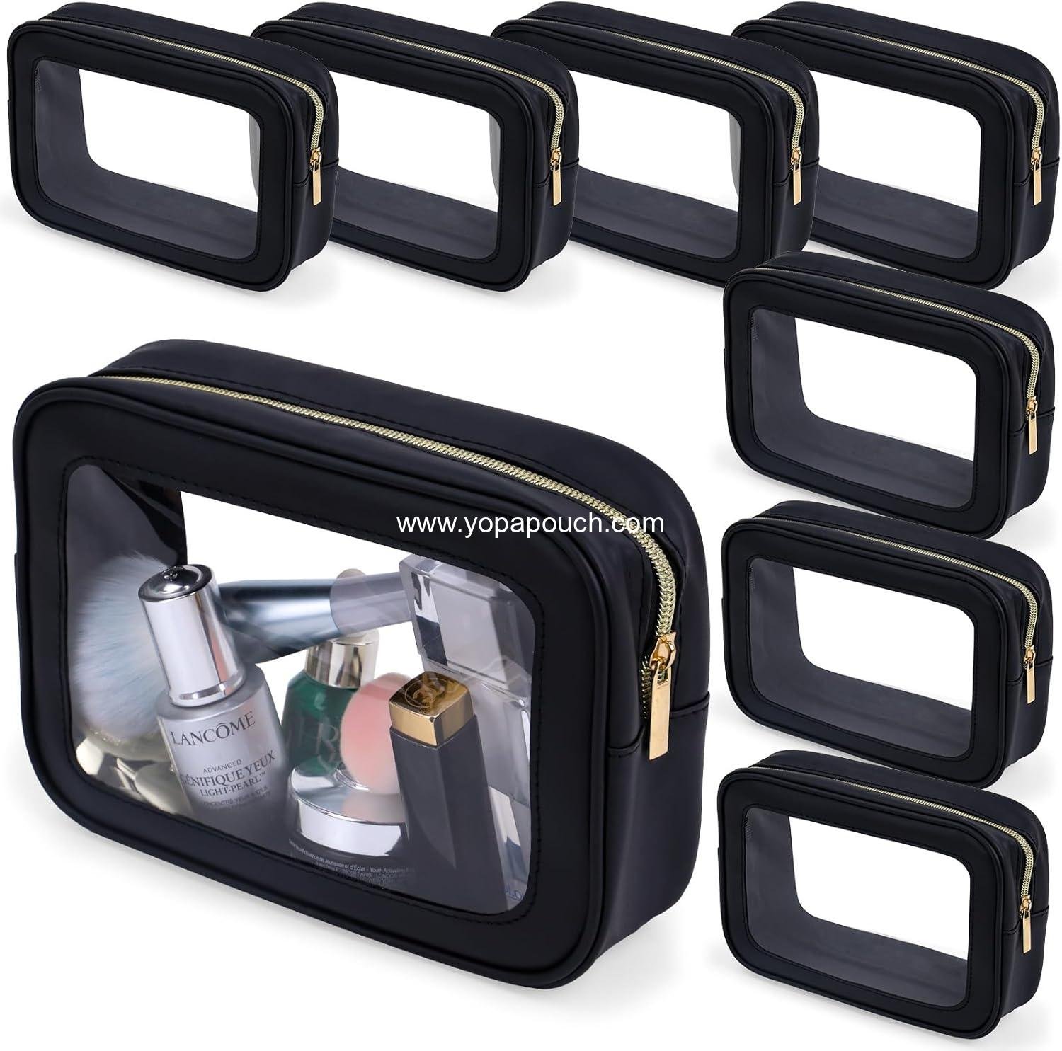 Wholesale 8 Packs TSA Approved Clear Toiletry Bags - Waterproof Quart Size Makeup Pouch with Zipper for Travel - Cosmetic Bags for Men and Women - Supplier