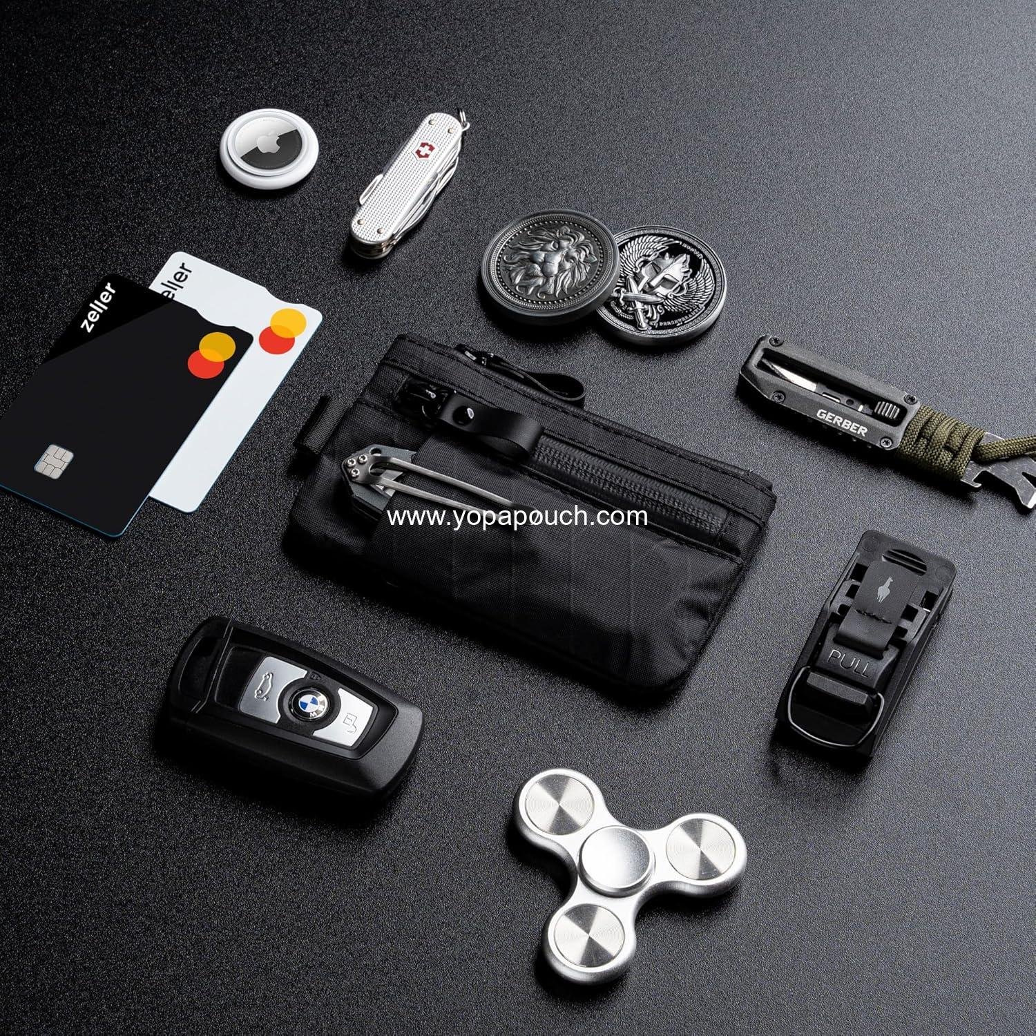 Wholesale Minimalist Zipper Wallet - RFID Blocking ID Card Holder with Zipper and Multi-tool Slot for Men -  Pro Size - Supplier