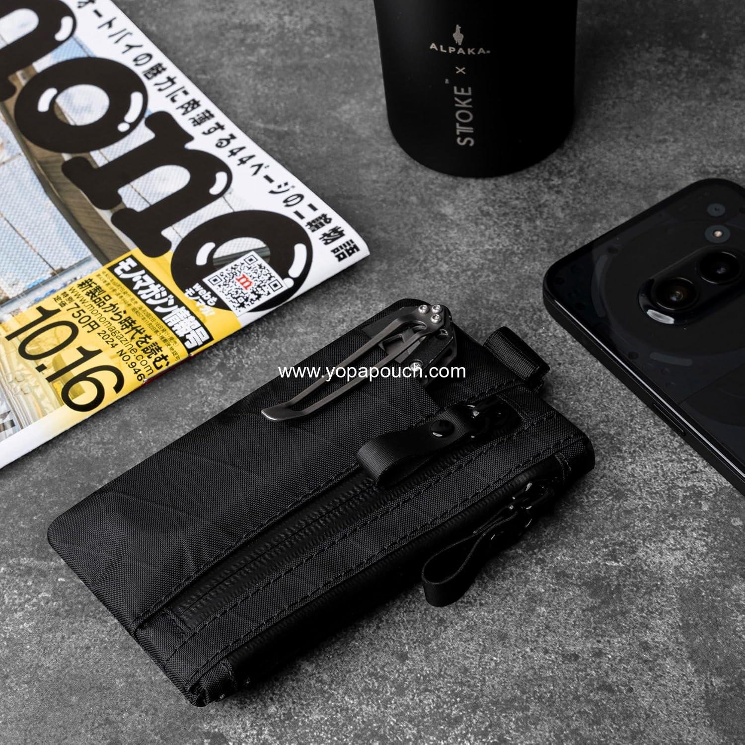 Wholesale Minimalist Zipper Wallet - RFID Blocking ID Card Holder with Zipper and Multi-tool Slot for Men -  Pro Size - Supplier