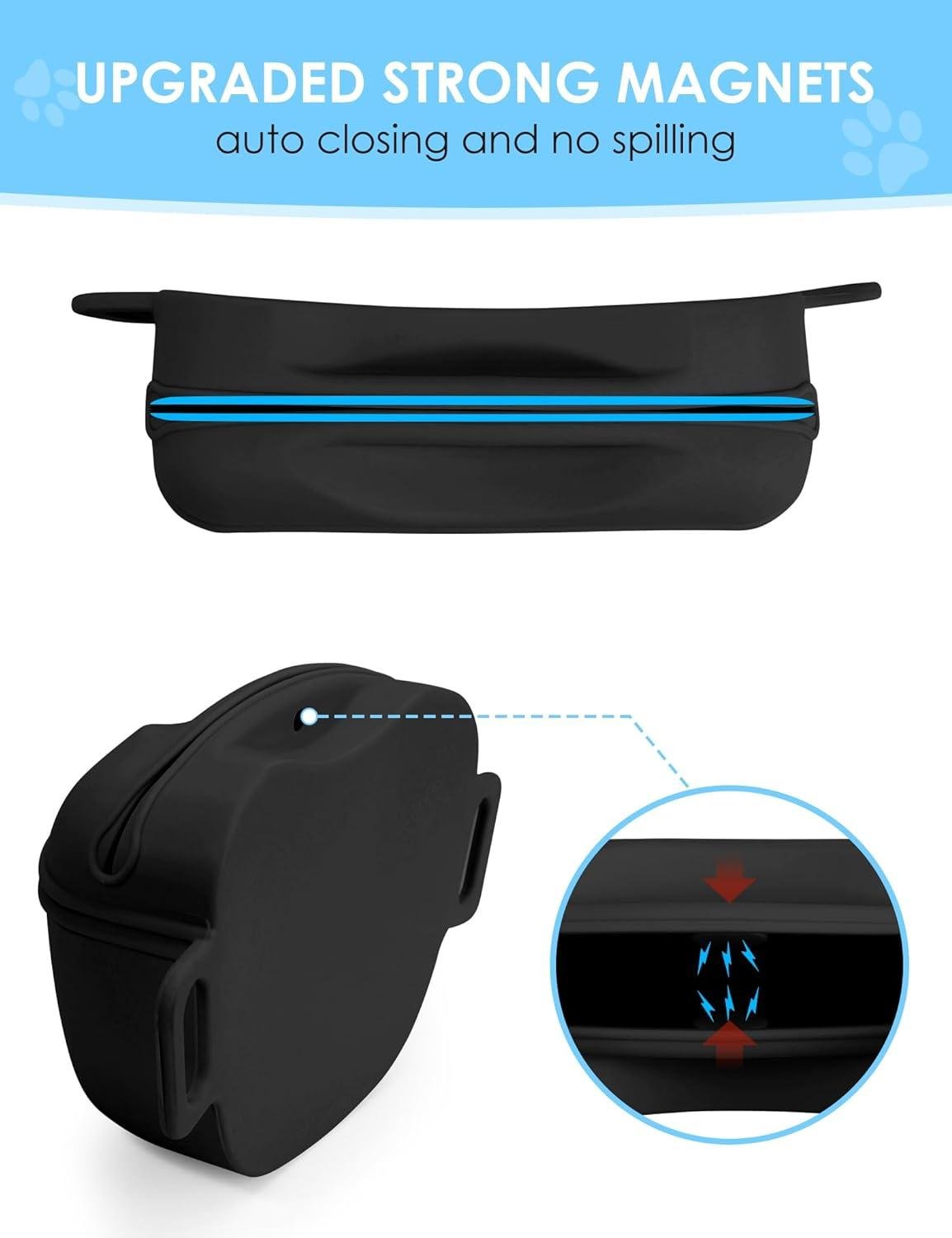 OEM Dog Treat Pouch with Training Clicker, 1.67 Cup Silicone Fanny Pack with Strong Magnetic Closure and Waist Belt for Pet Training and Walking (Black) Supplier