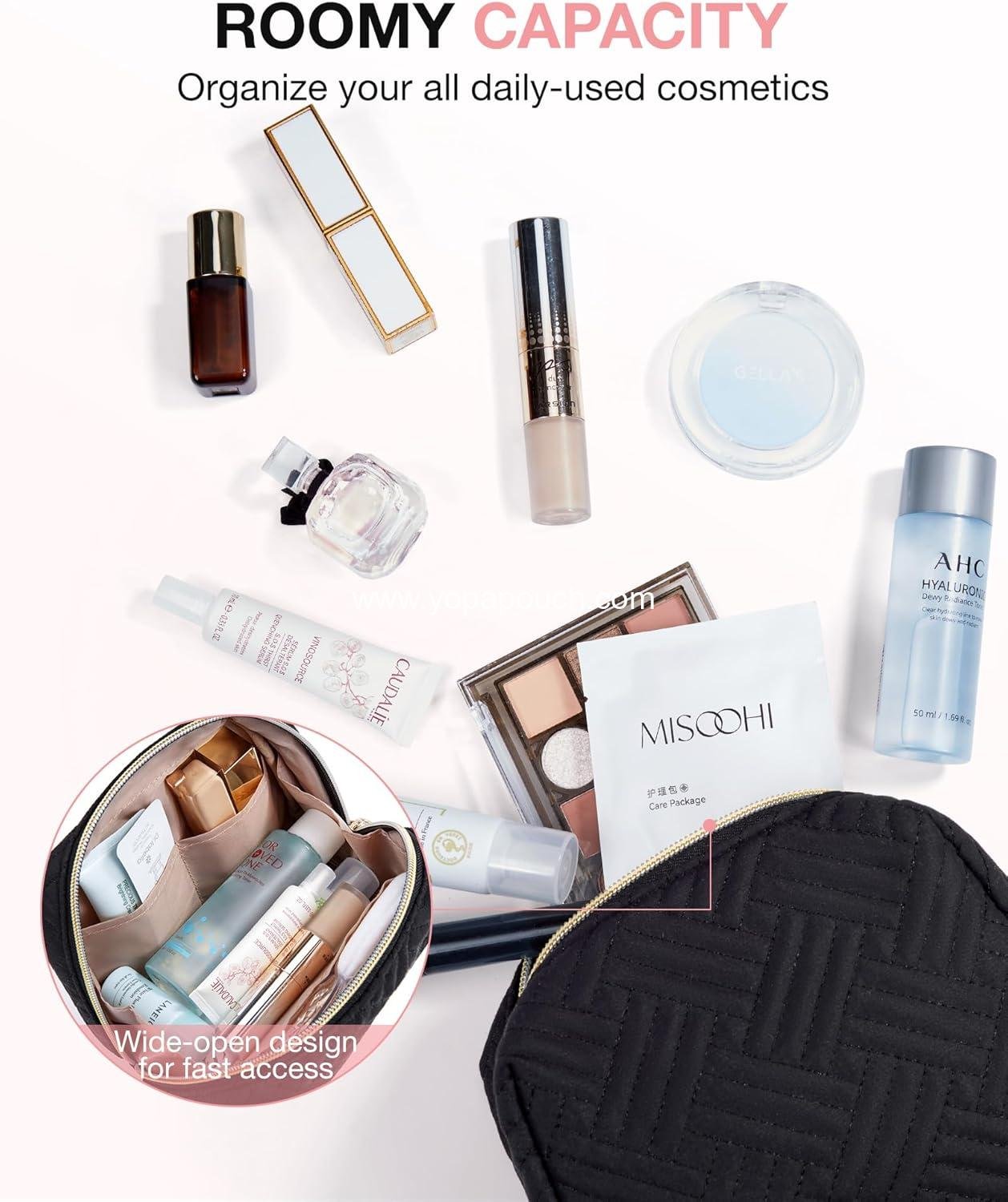 Wholesale Small Makeup Bag, Travel Cosmetic Pouch, Water-Resistant Toiletry Organizer for Women, Black, OEM Wholesale Small Makeup Bag, Travel Cosmetic Pouch, Water-Resistant Toiletry Organizer for Women, Black, OEM