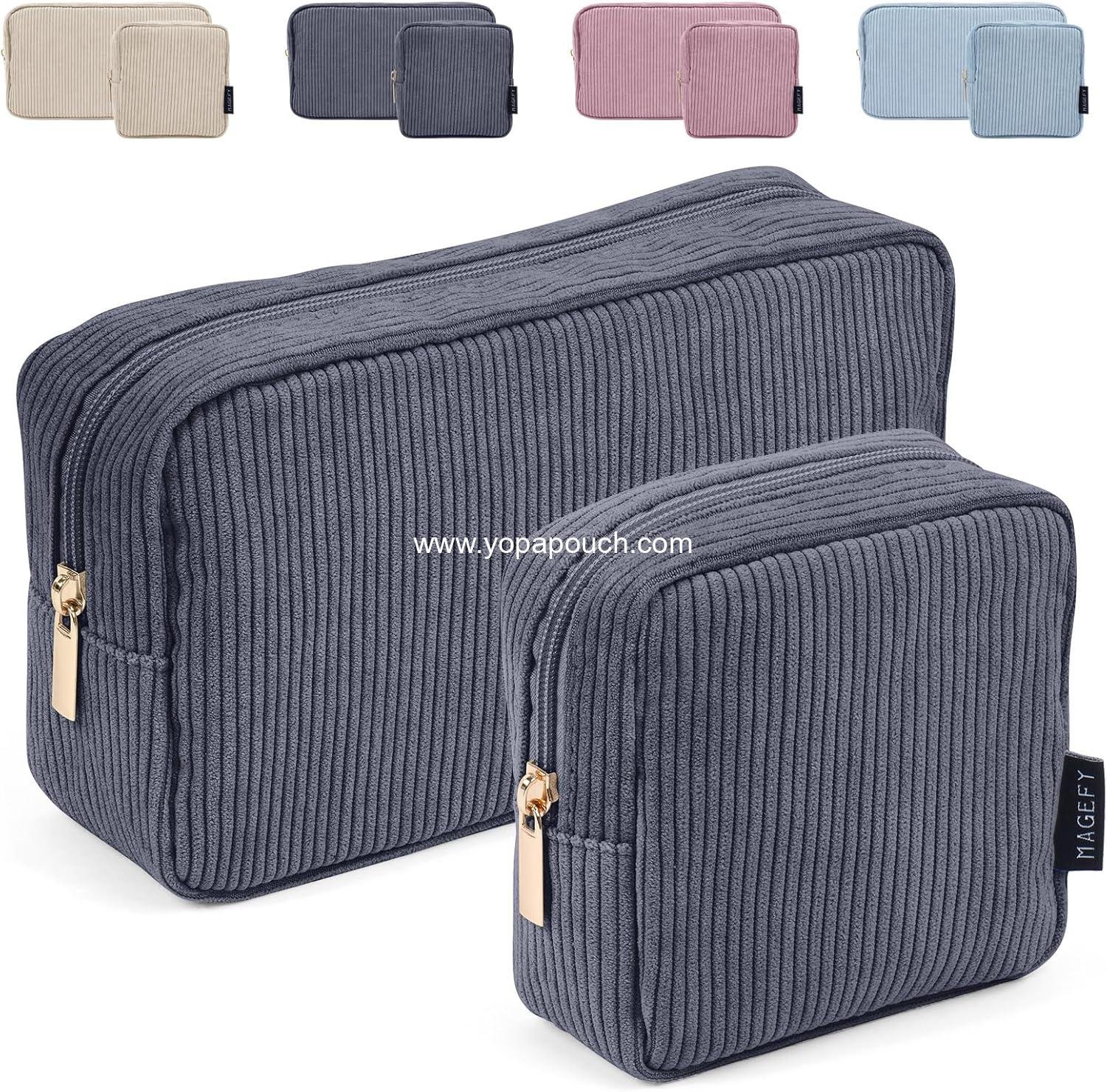 Wholesale Mini Cosmetics Bag - Cute Corduroy Makeup Pouch for Women with Slip-in Pockets, 5x7 inches, Supplier
