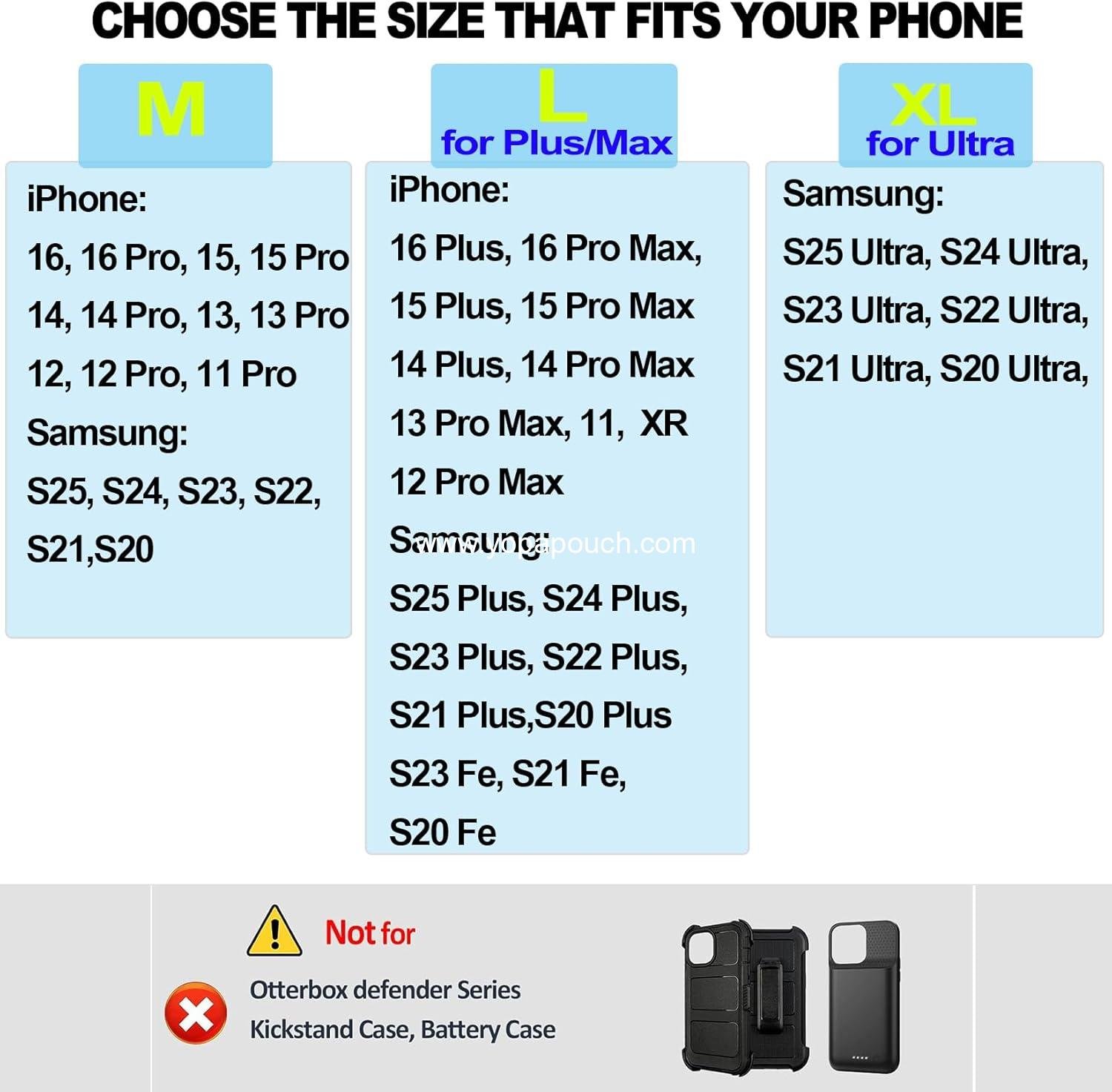 Wholesale Leather Phone Holster with Strong Metal Belt Clip and Magnetic Closure Compatible with iPhone 16/15/14/13/12 Pro Max and Galaxy S25/S24/S23/S22 Plus & FE, L-Black Supplier Wholesale Leather Phone Holster with Strong Metal Belt Clip and Magnetic Closure Compatible with iPhone 16/15/14/13/12 Pro Max and Galaxy S25/S24/S23/S22 Plus & FE, L-Black Supplier