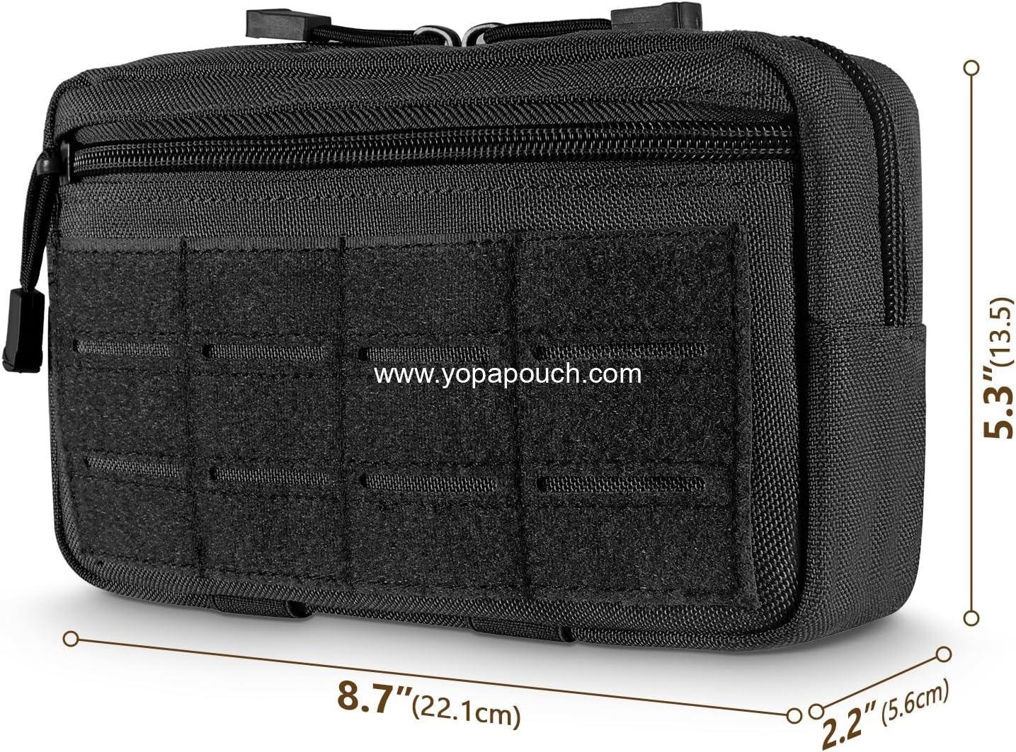 Wholesale Tactical Molle Admin Pouch Utility Laser Cut EDC Tool Bag Horizontal Modular Pouches with US Flag Patch and Keychain - Supplier