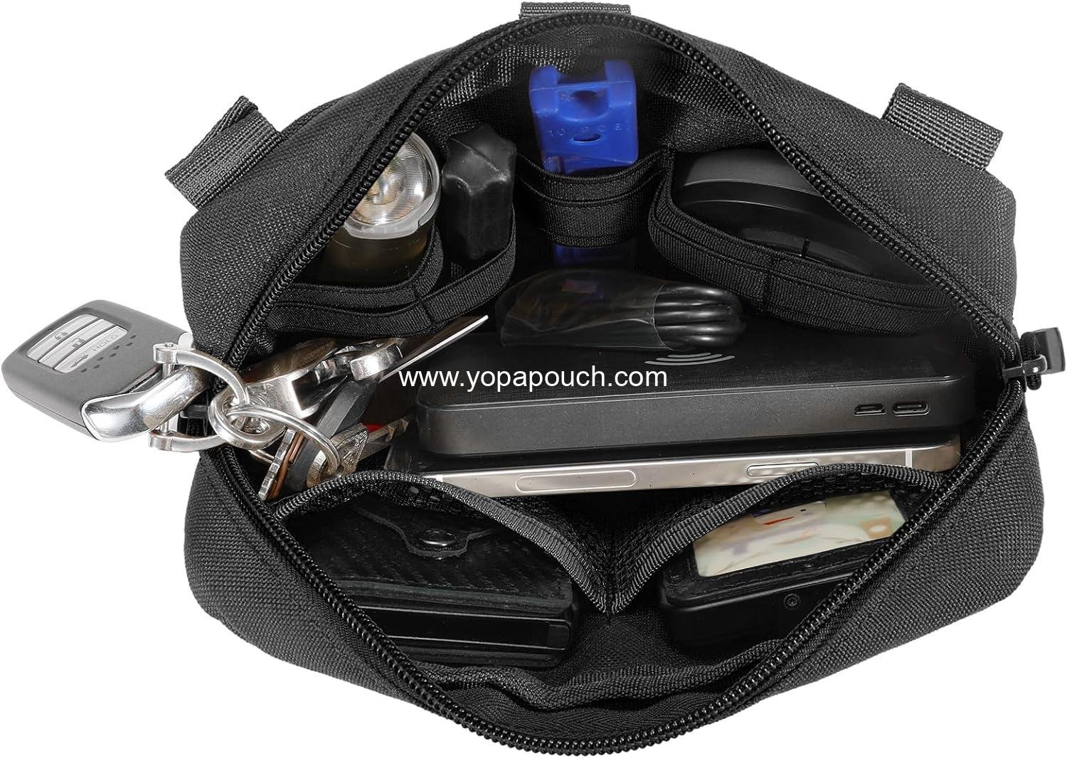 Wholesale Tactical Molle Admin Pouch Utility Laser Cut EDC Tool Bag Horizontal Modular Pouches with US Flag Patch and Keychain - Supplier