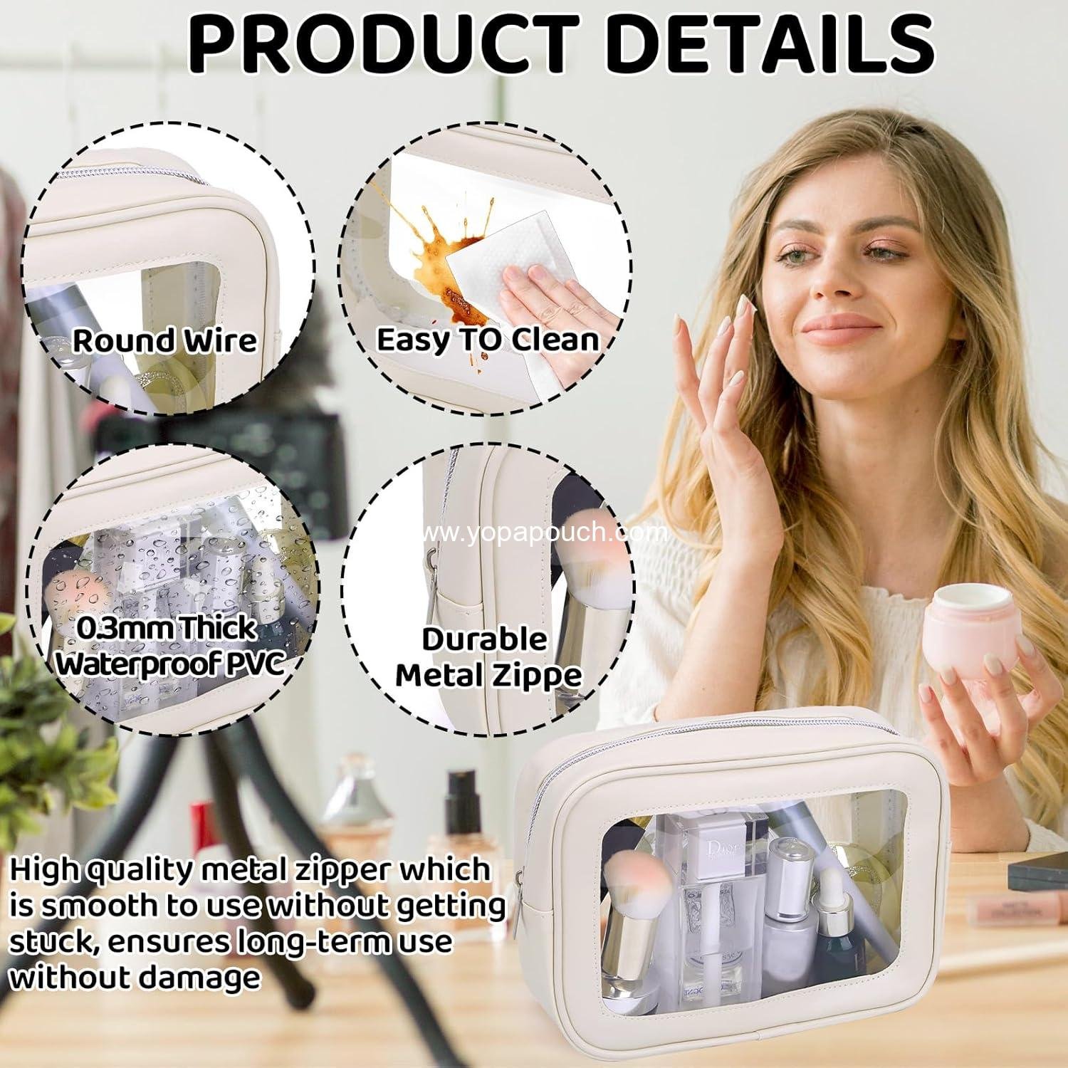 Wholesale 8 Packs TSA Approved Clear Toiletry Bags, Waterproof Quart Size Cosmetic Pouches with Zipper for Travel, Airline Compliant Makeup Bags for Men and Women - Supplier