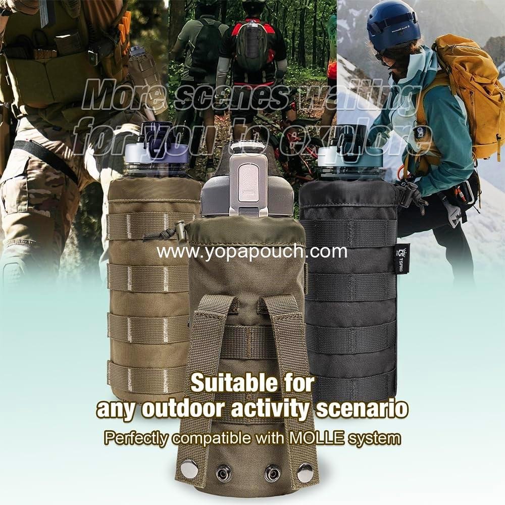 Wholesale Tactical MOLLE Water Bottle Pouch - Durable Universal Holder for 16-32 oz Bottles, Ideal for Outdoor Hiking Camping Gear Supplier