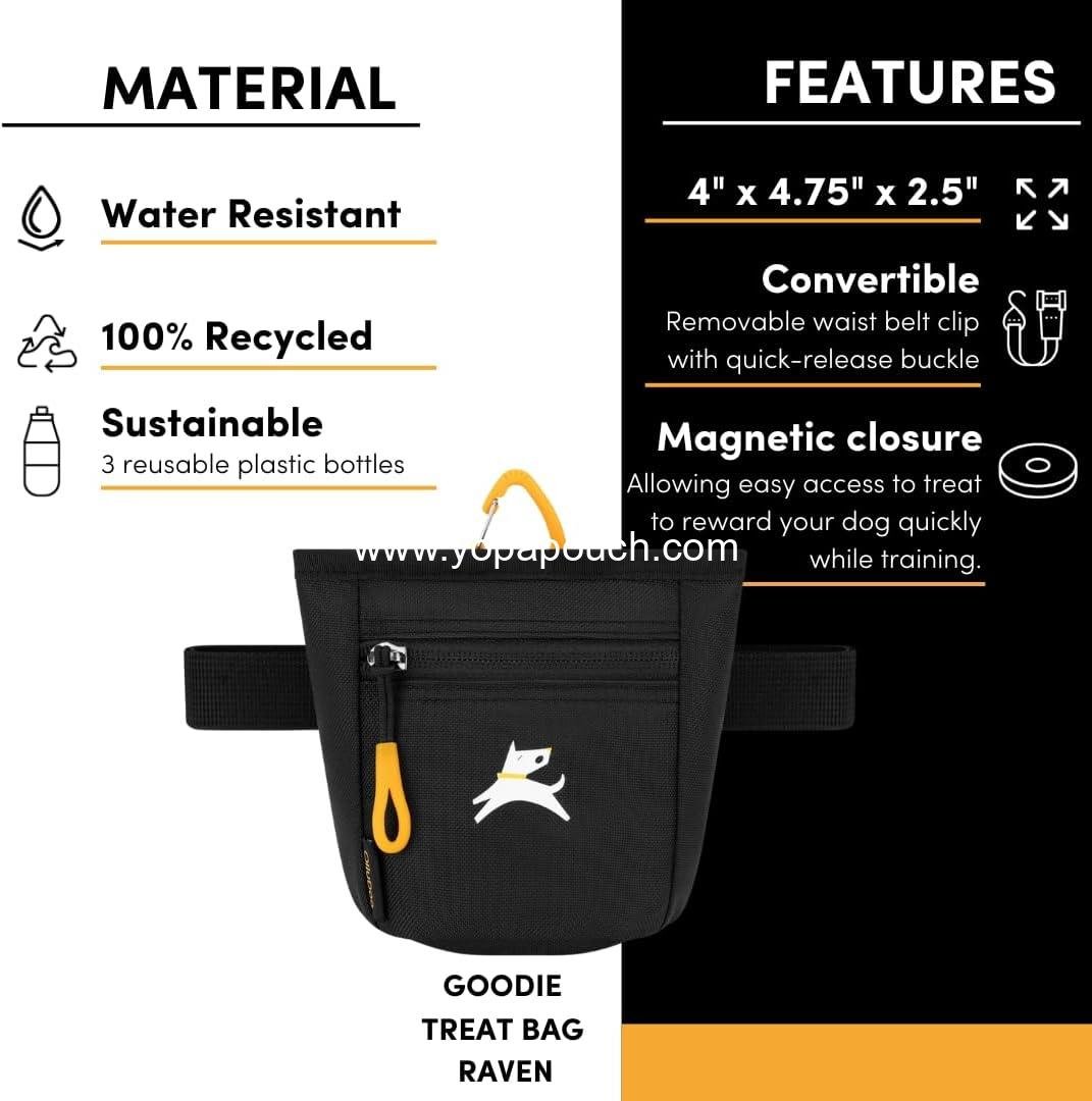 Wholesale Dog Treat Pouch, Hands-Free Training Waist Belt Clip, Magnetic Closure, Dog Training and Behavior Aids, Three Ways to Wear (Raven S'25), Supplier