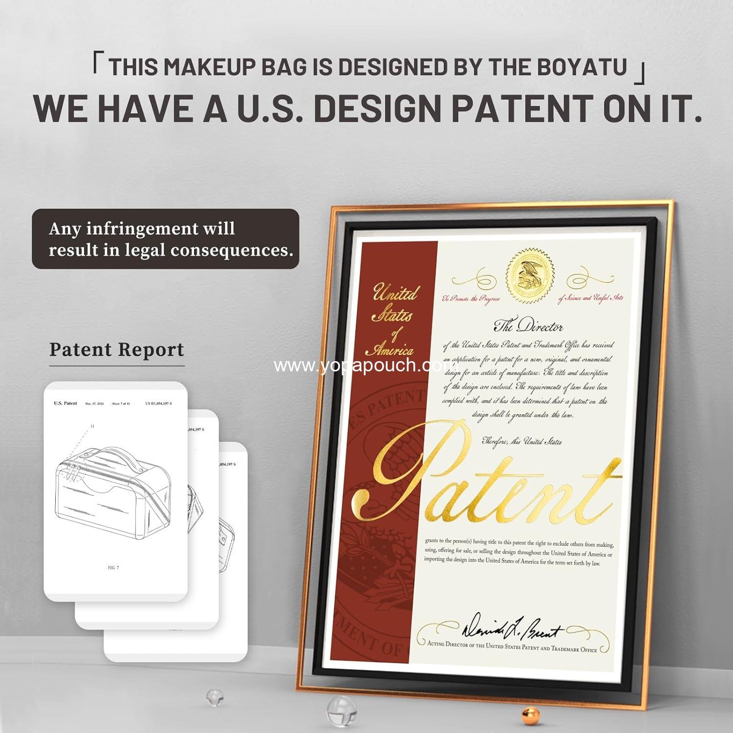 Wholesale Travel Makeup Bag Organizer Cosmetic Bag Set: 3 Pcs Makeup Bags for Women with Handle - Waterproof Vegan Leather Toiletry Pouches with Compartments (01-Black) Supplier