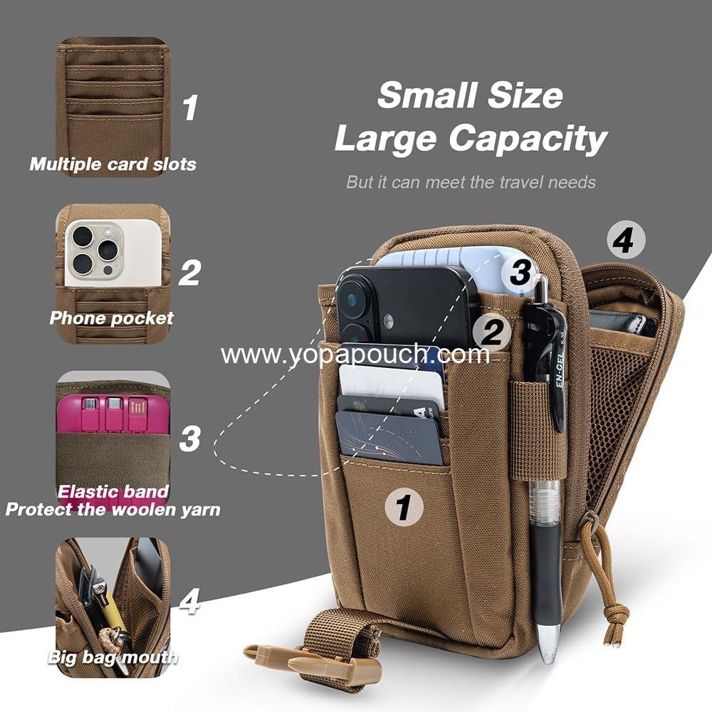 Wholesale Tactical Molle EDC Pouch Utility Tool Organizer Phone Holster Durable Belt Waist Bag Military Gadget Pocket with Smartphone Pack - Supplier