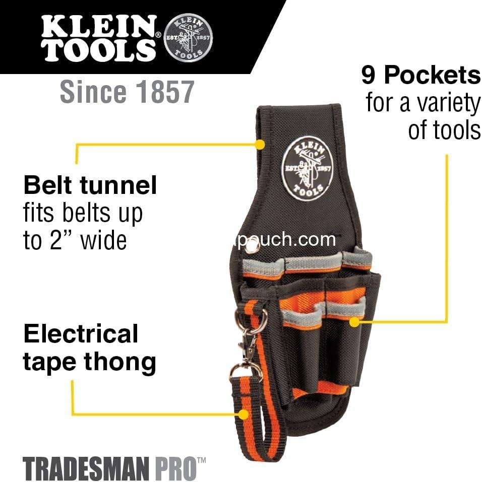 Wholesale 9-Pocket Maintenance Tool Pouch with Tape Thong and 2-Inch Tunnel Loop, Ideal for Electricians, Supplier