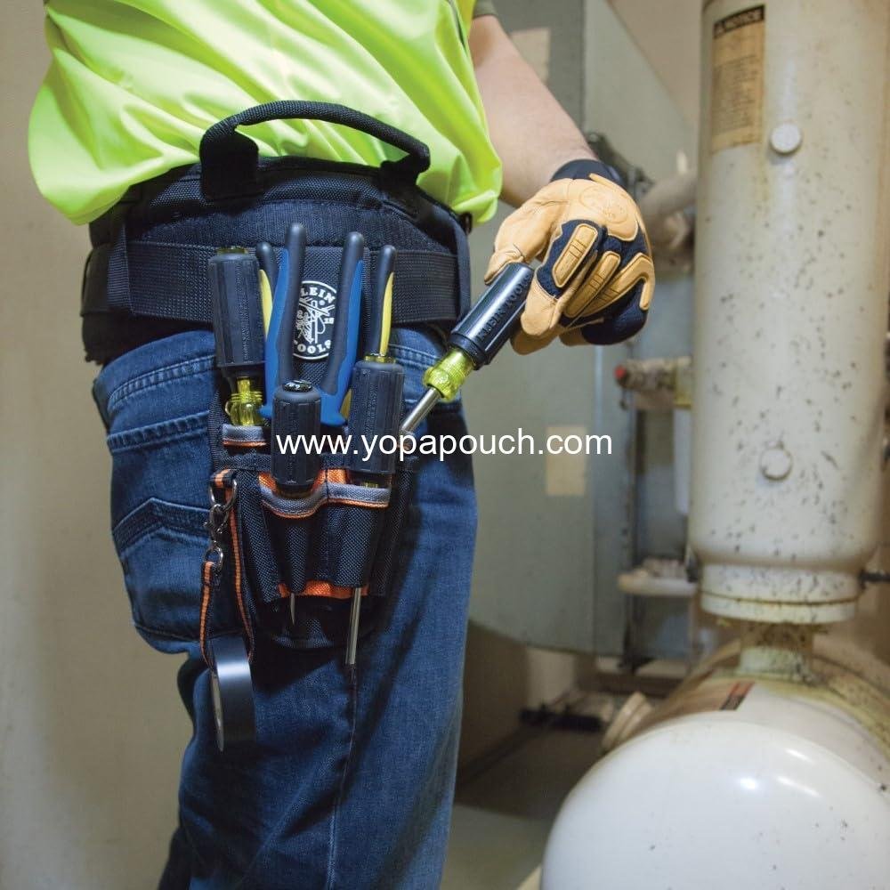 Wholesale 9-Pocket Maintenance Tool Pouch with Tape Thong and 2-Inch Tunnel Loop, Ideal for Electricians, Supplier