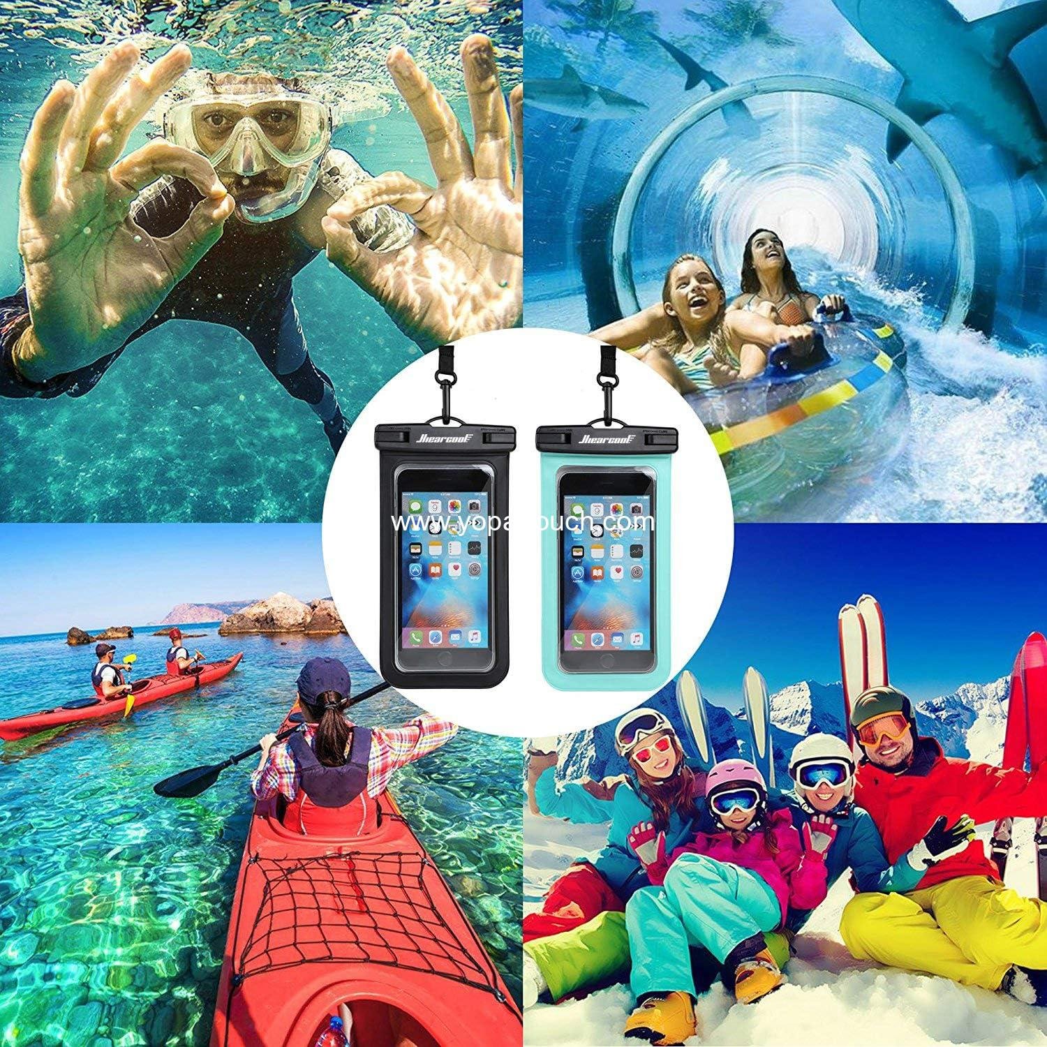 Wholesale Waterproof Phone Pouch Case for iPhone 17 16 15 14 13 Pro Max, IPX8 Cellphone Dry Bag, Beach Cruise Essentials 2 Pack - 8.3