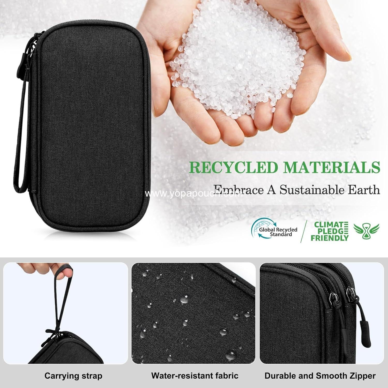 Wholesale Large Travel Cable Organizer Bag - Portable Waterproof Double Layer Electronic Accessories Storage Case for Cables, Chargers, and Phones - Black Supplier