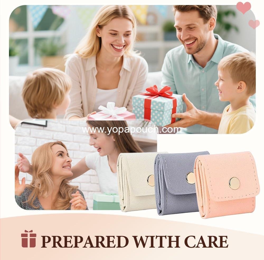 Wholesale Portable Foldable Mini Travel Jewelry Roll Bag with Buckle, Compact Jewelry Organizer for Earrings, Rings, Necklaces (Multicolor*6) Supplier