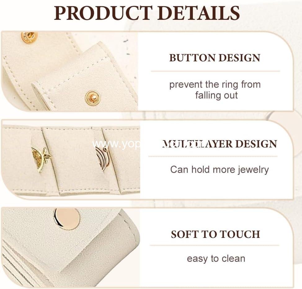 Wholesale Portable Foldable Mini Travel Jewelry Roll Bag with Buckle, Compact Jewelry Organizer for Earrings, Rings, Necklaces (Multicolor*6) Supplier