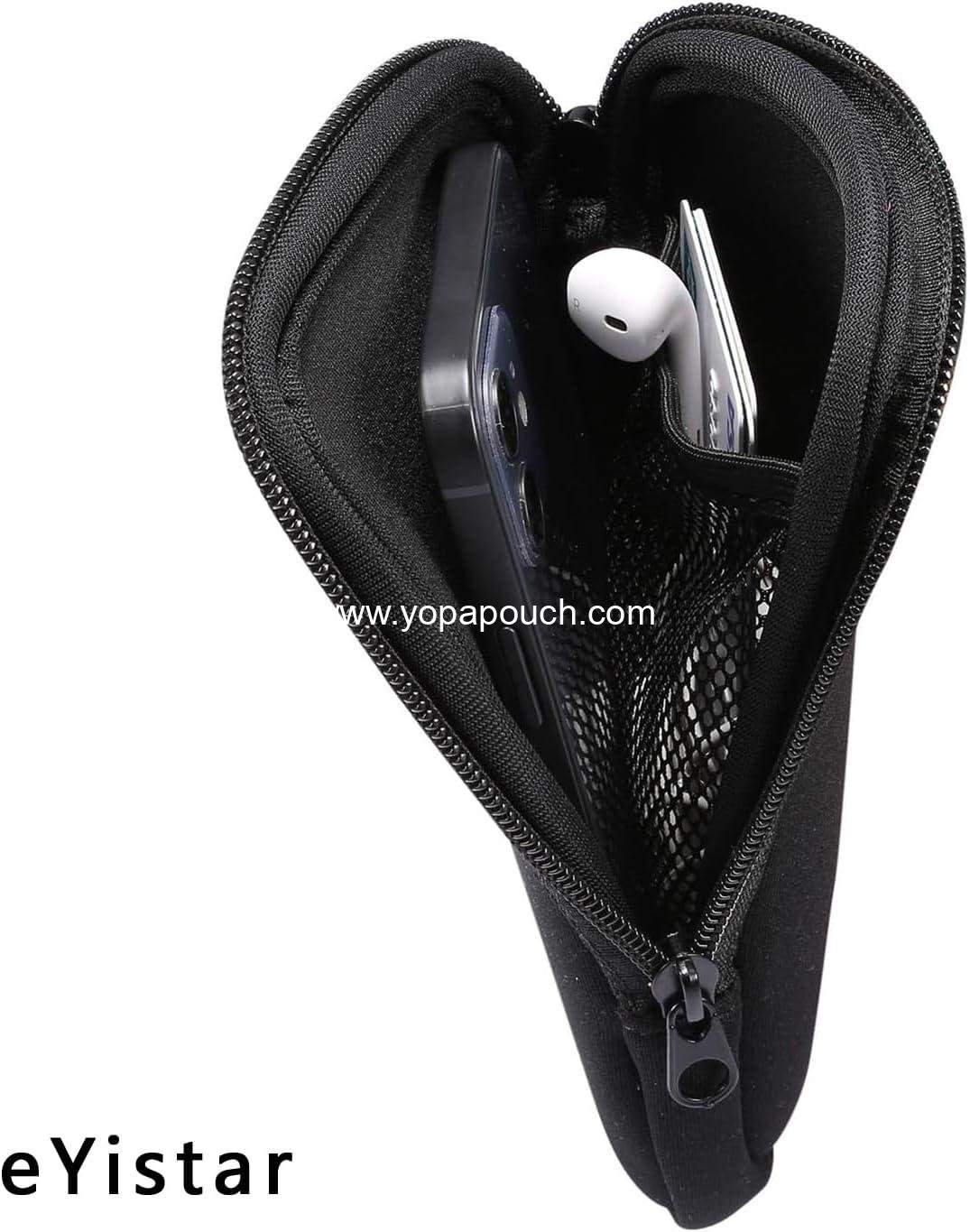 Wholesale Neoprene Shock Absorbing Pouch Large Cell Phone Sleeve Case with Zipper/Neck Strap for Large Smartphones like iPhone 14 Plus and Samsung Galaxy Note20 Ultra S22 Ultra A13 A03 A23 Moto G Power 2022 LG Stylo 6 (Black) - Supplier