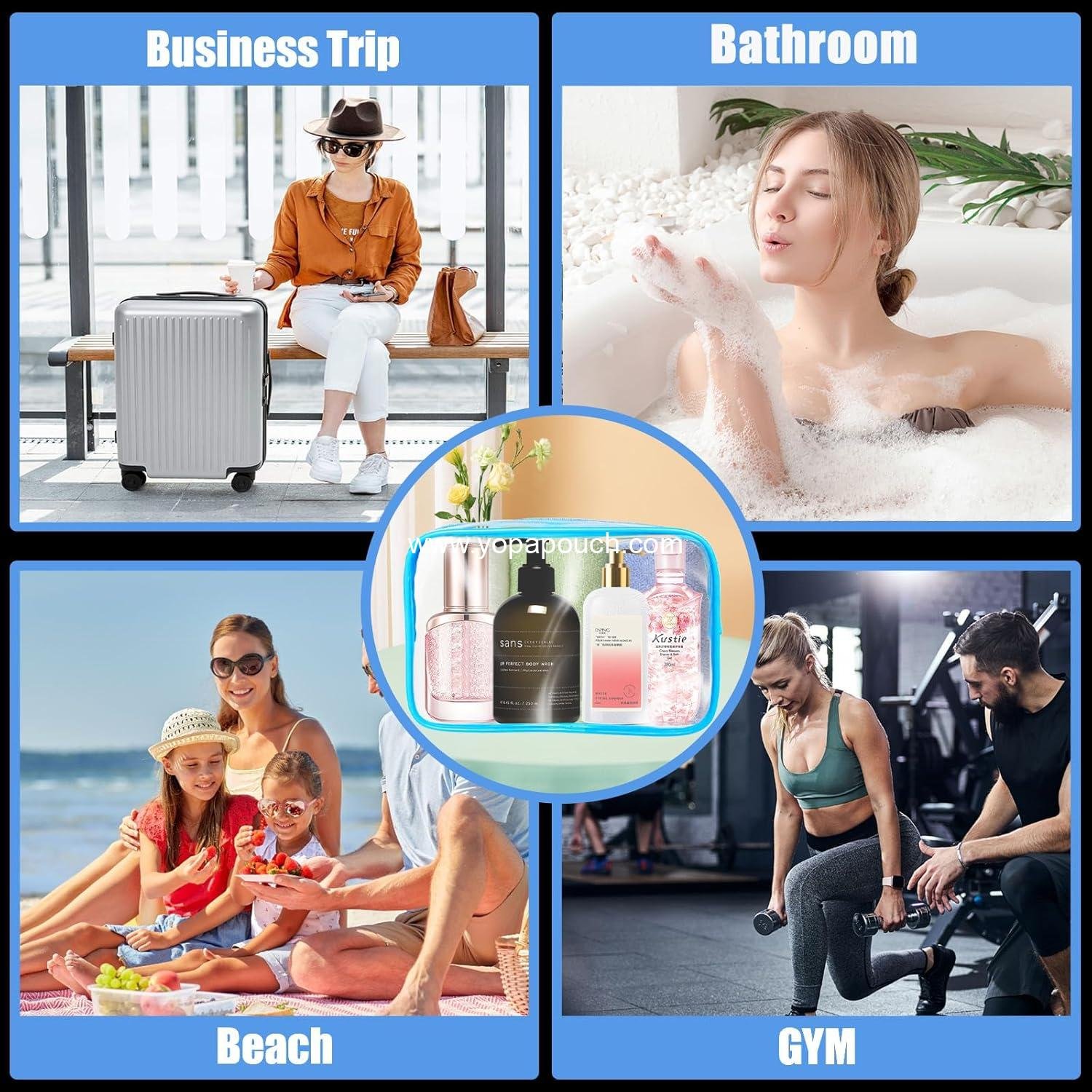 OEM 4-Pack Waterproof Clear Makeup Bags - Transparent TSA Approved Travel Cosmetic Organizer with Zipper, Medium Size, Multicolor, Wholesale Supplier OEM 4-Pack Waterproof Clear Makeup Bags - Transparent TSA Approved Travel Cosmetic Organizer with Zipper, Medium Size, Multicolor, Wholesale Supplier