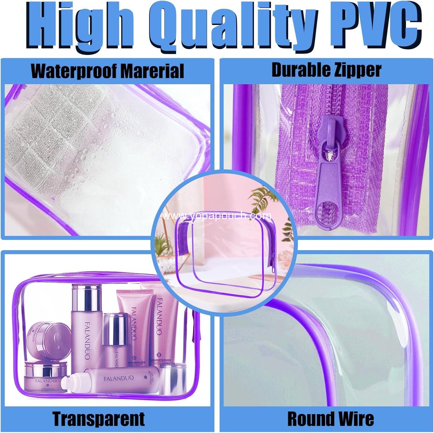 OEM 4-Pack Waterproof Clear Makeup Bags - Transparent TSA Approved Travel Cosmetic Organizer with Zipper, Medium Size, Multicolor, Wholesale Supplier OEM 4-Pack Waterproof Clear Makeup Bags - Transparent TSA Approved Travel Cosmetic Organizer with Zipper, Medium Size, Multicolor, Wholesale Supplier