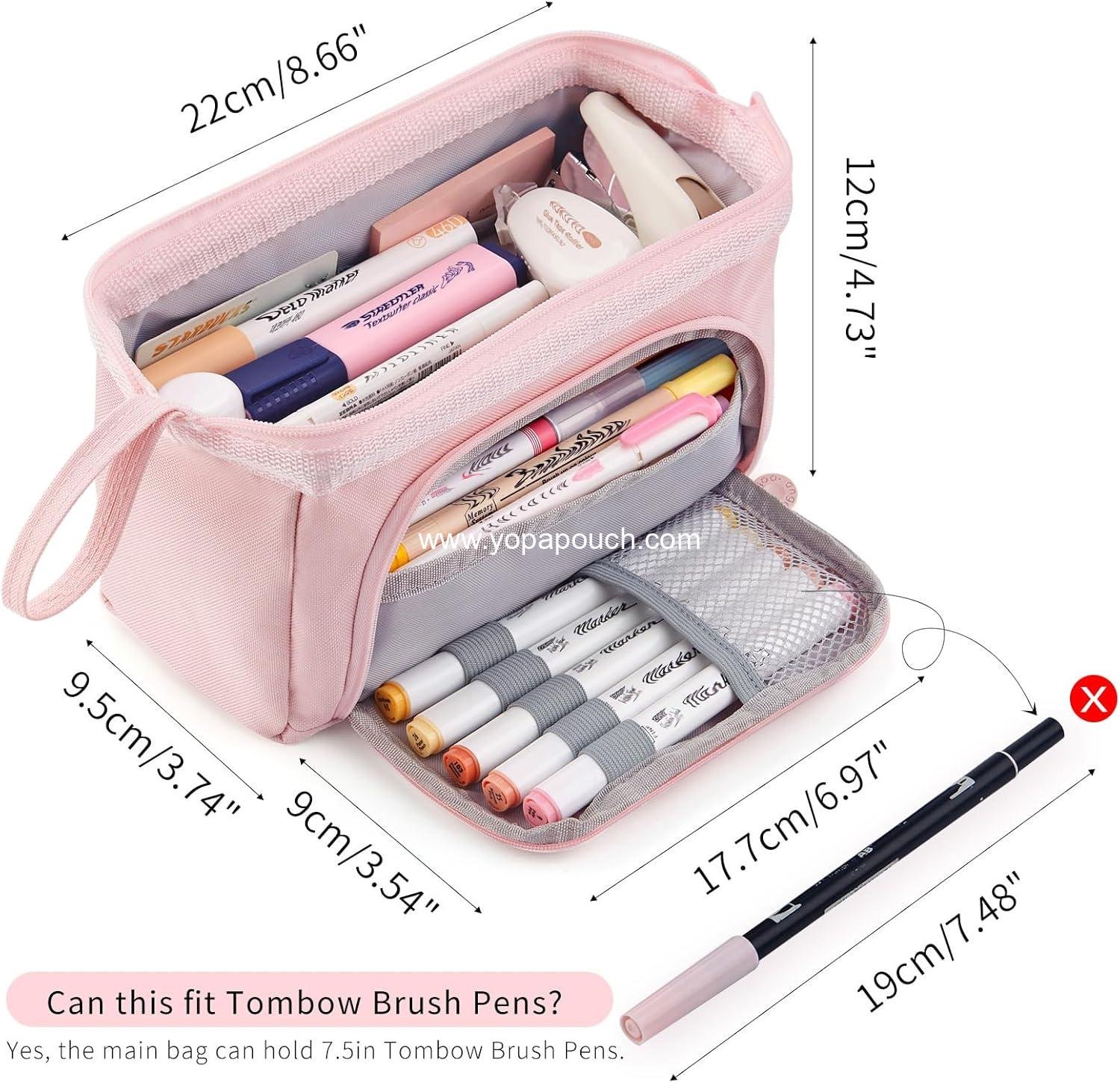 OEM Large Capacity Pencil Case Pencil Pouch Handheld Pen Bag Cosmetic Gift for Office School Teen Adult (Pink) Supplier
