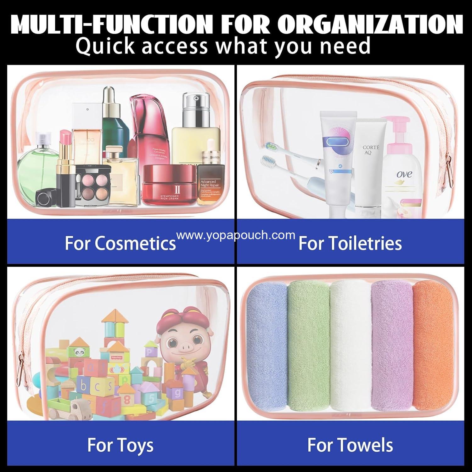 Wholesale 16 Pieces Clear Cosmetic Bags - Large Transparent Makeup Bags, TSA Approved Toiletry Bag for Travel, Waterproof PVC Pouch with Zipper, Makeup Bag for Women and Men (Rose Pink - Large) Supplier Wholesale 16 Pieces Clear Cosmetic Bags - Large Transparent Makeup Bags, TSA Approved Toiletry Bag for Travel, Waterproof PVC Pouch with Zipper, Makeup Bag for Women and Men (Rose Pink - Large) Supplier