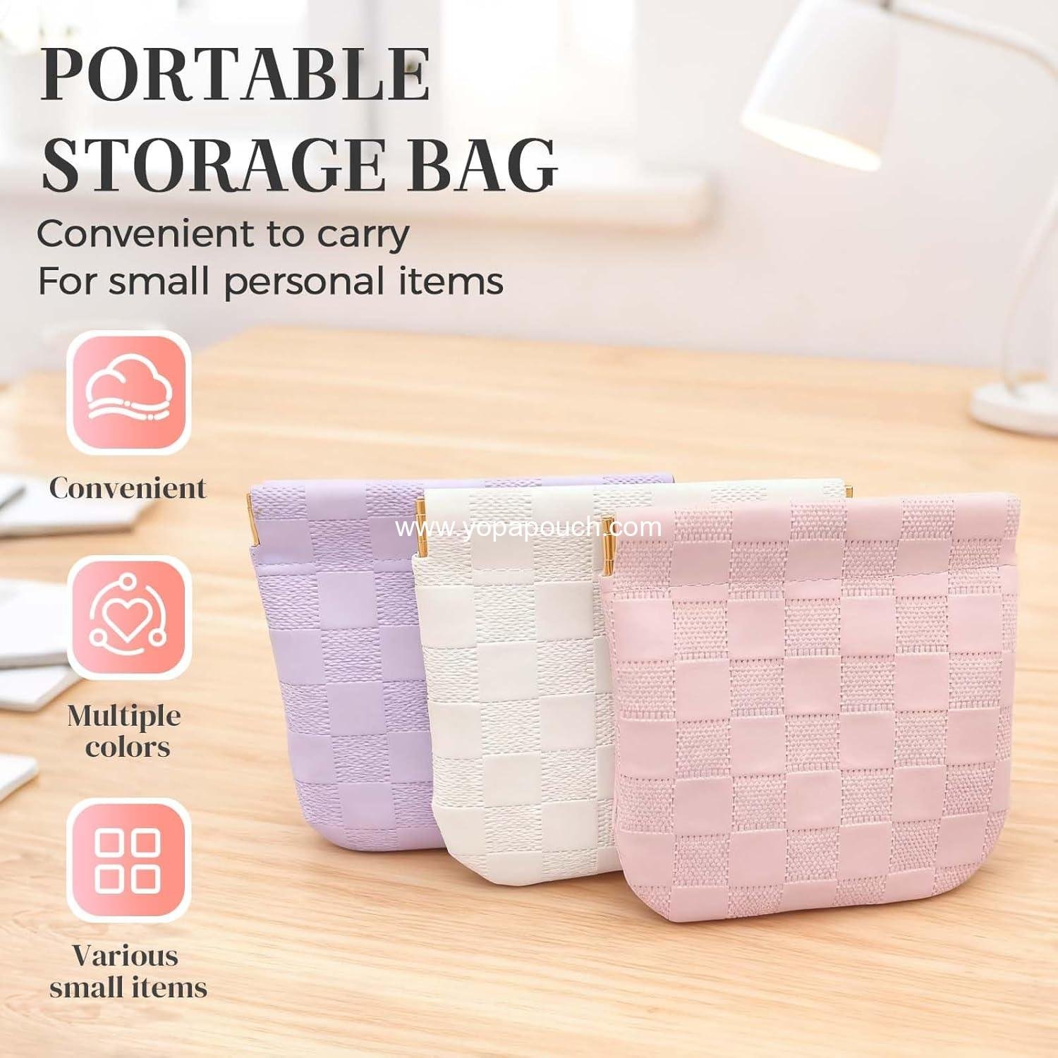 Wholesale Portable Snap Pouch 5 Pcs – 2026 New Closure Organizer Makeup Bag with No Zipper for Travel (Black) – Supplier