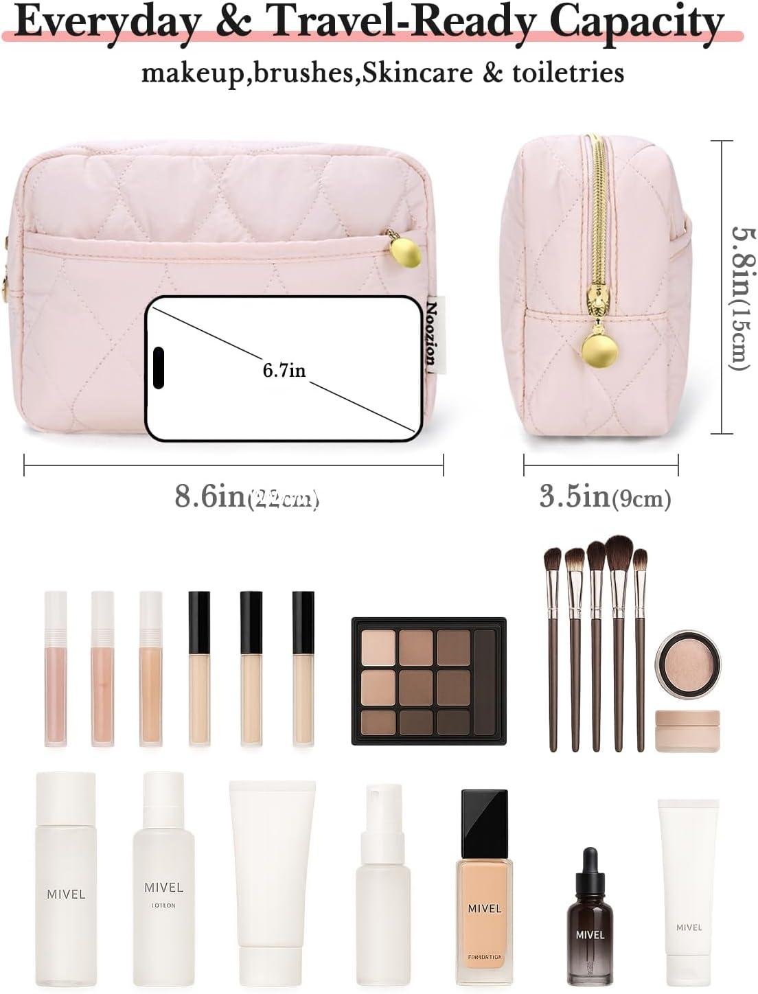 OEM Travel Cosmetic Bag, Puffy Padded Toiletry Bag for Women, Makeup Organizer Case, Wide-open Pouch Purse, Travel Essentials, Wholesale Supplier