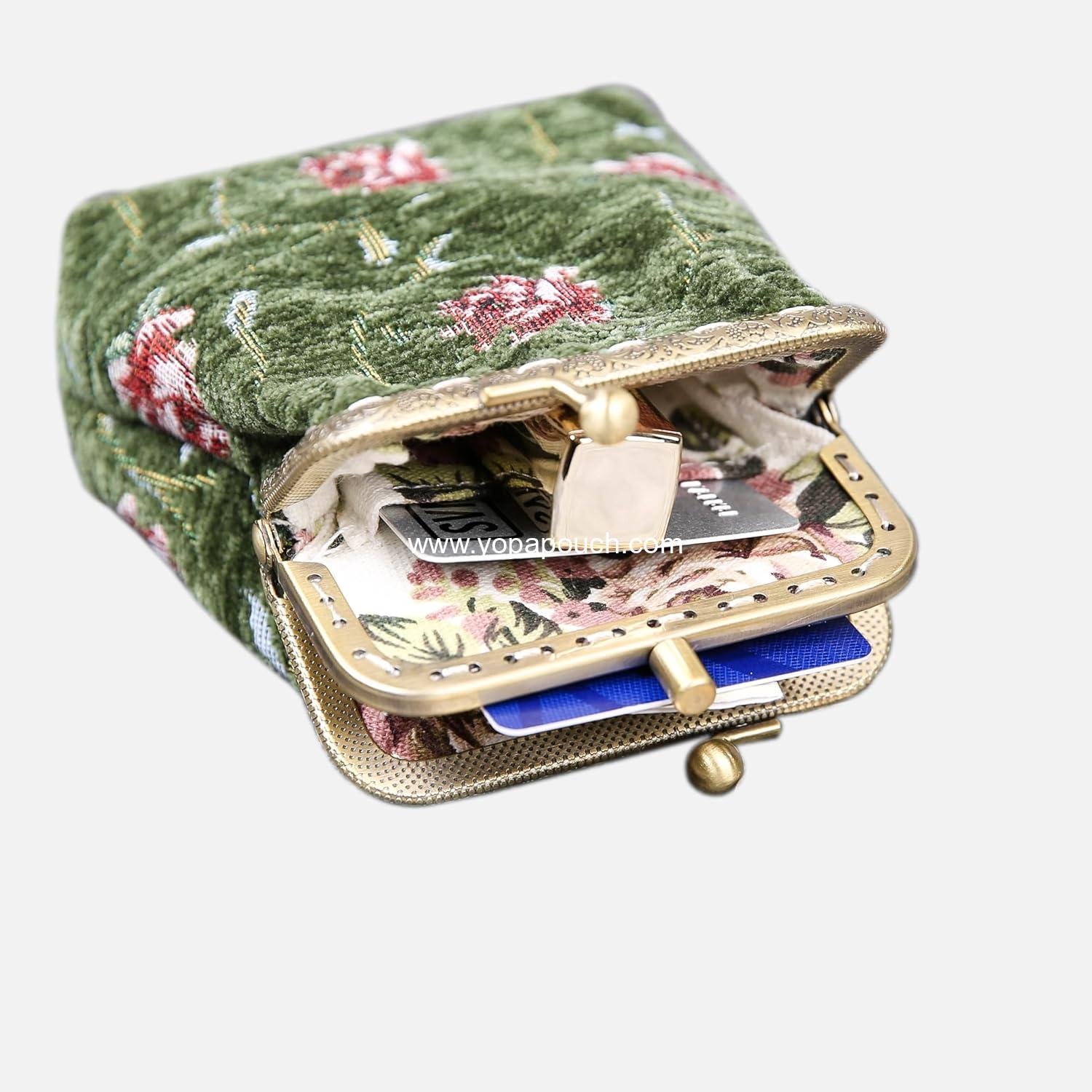 Wholesale Vintage Double Kiss Clasp Coin Purse Pouch | Change Wallet and Card Holder, 5