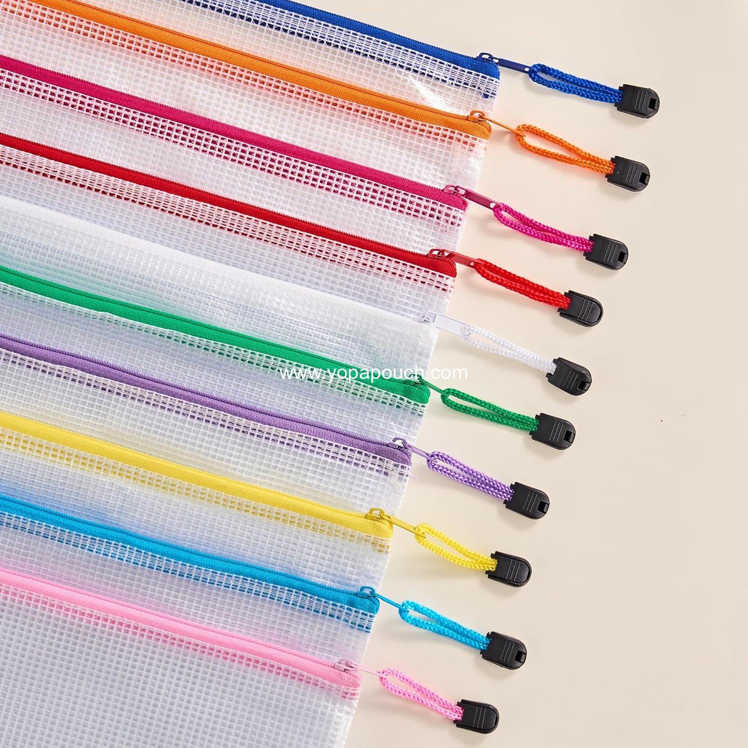 Wholesale 24 Pack A4 Letter Size Zipper Mesh Document Pouches in 10 Colors, Waterproof Bags for Board Games, Puzzles, Office Supplies, Toys, and Cosmetics Travel Storage - Supplier