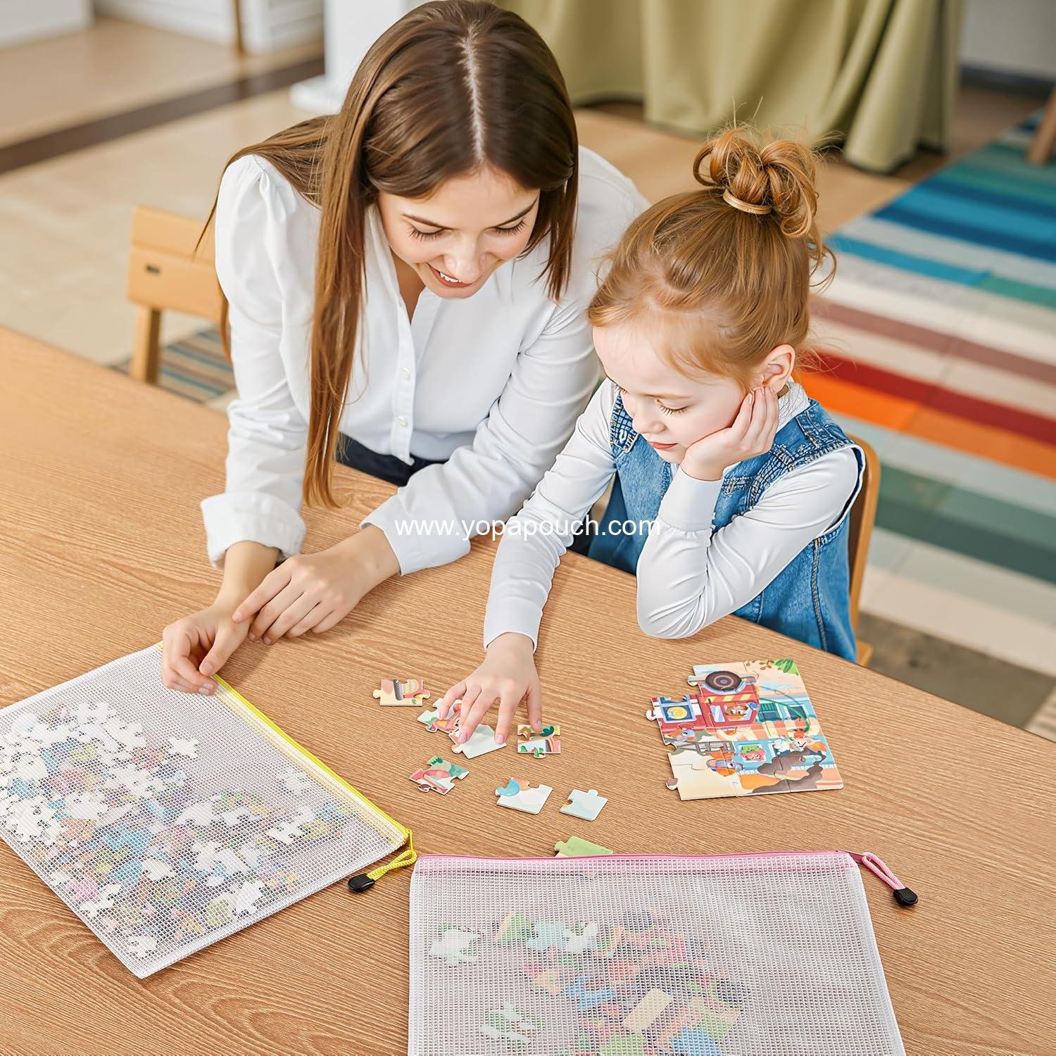 Wholesale 24 Pack A4 Letter Size Zipper Mesh Document Pouches in 10 Colors, Waterproof Bags for Board Games, Puzzles, Office Supplies, Toys, and Cosmetics Travel Storage - Supplier