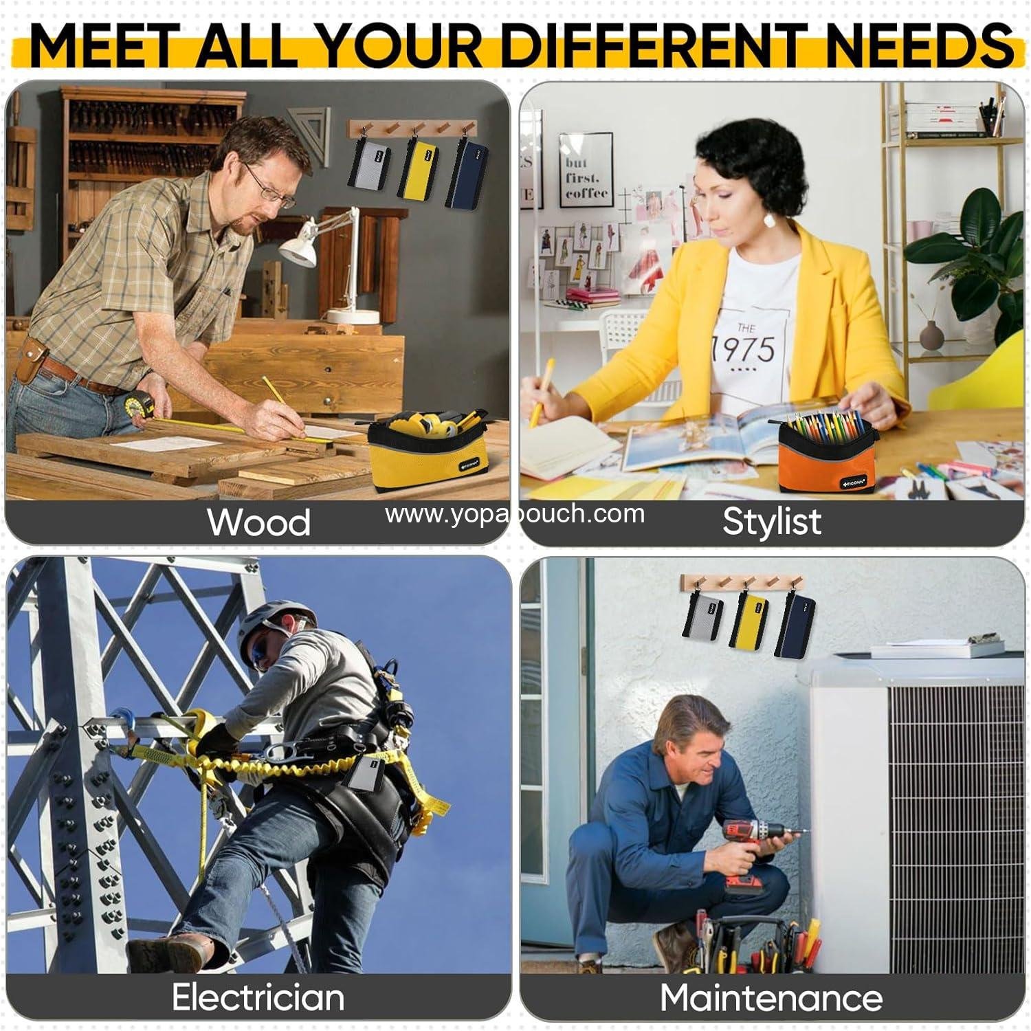 Wholesale Waterproof Utility Tool Pouches with Zipper, 1680D Oxford Small Tool Bags for Organizers and Storage (6 Pack Combo) - Supplier