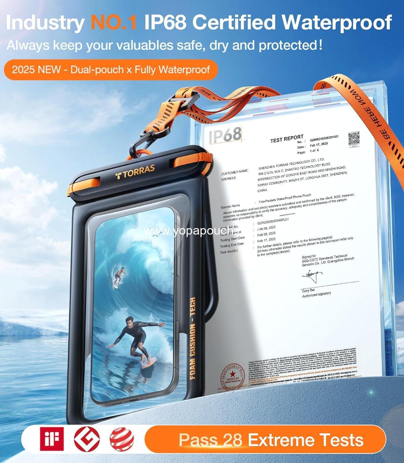 Wholesale IP68 Waterproof Phone Pouch Double Space Floating Case with Lanyard for iPhone 17 Pro Max 16 15 14 S25 S24, 7.0