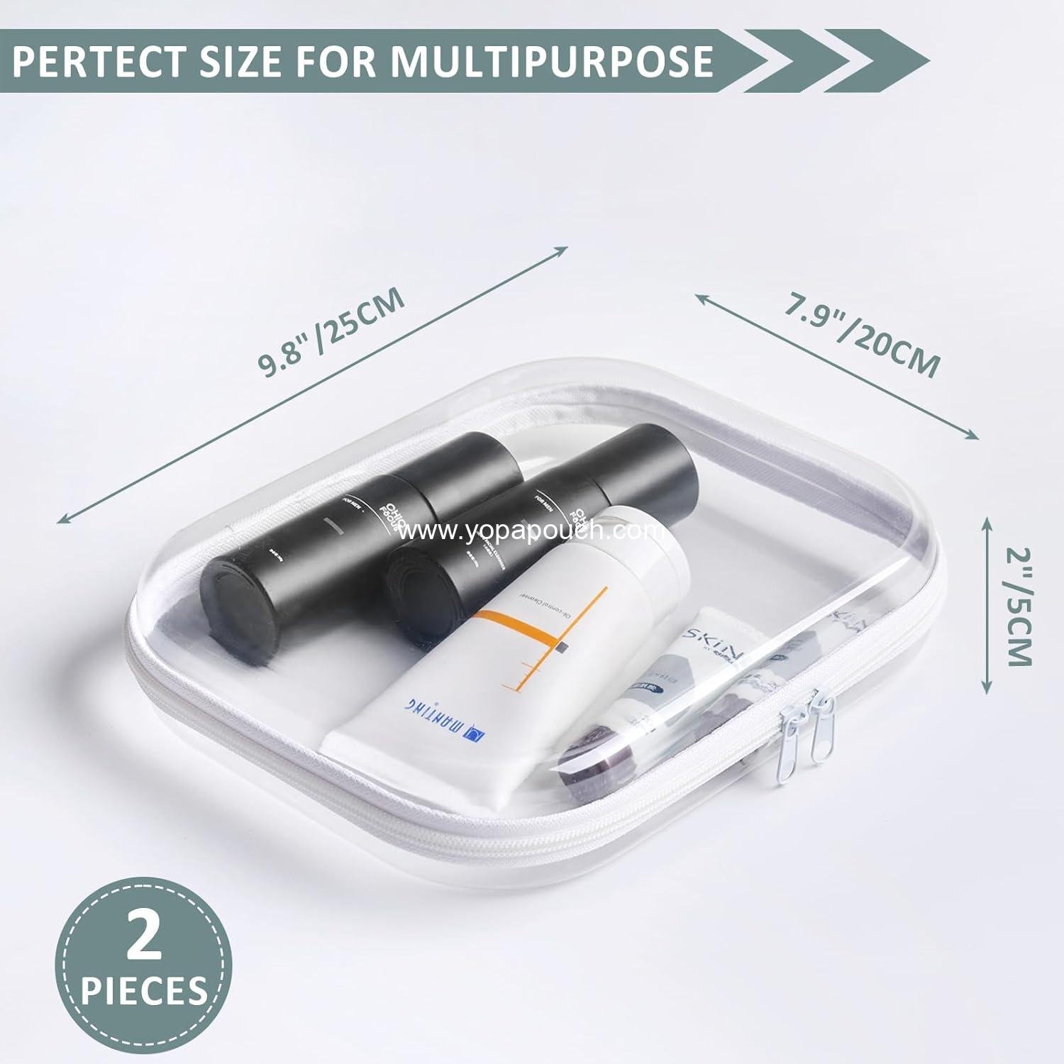 Wholesale Hard Sided Clear Zipper Case for Storage - Professional-Grade Plastic Pencil Case, Toy Storage Bin, Toiletry Pouch, Travel Organizer, Cosmetic Bag (White, 2 Pack, Medium) - Supplier