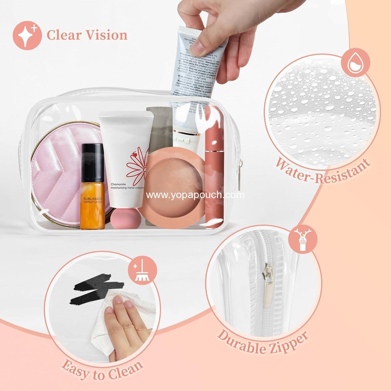 Wholesale 12 PCS Clear Makeup Bag with Zipper, TSA Approved Toiletry Pouch, Cosmetic Bag Set for Travel Organizer Essentials - Small White, Supplier Wholesale 12 PCS Clear Makeup Bag with Zipper, TSA Approved Toiletry Pouch, Cosmetic Bag Set for Travel Organizer Essentials - Small White, Supplier
