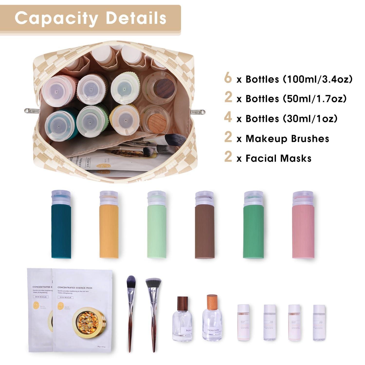 Wholesale Checkered Makeup Bag - Large Cosmetic Organizer with Compartments for Women and Girls, Light Checkerboard, Supplier