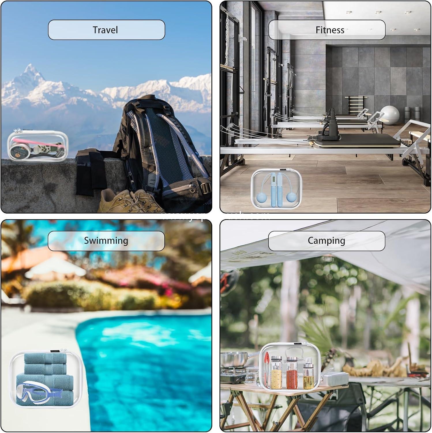 OEM 3 Pack Clear Hard Shell Zipper Case - Waterproof Cosmetic Bag, Kid's Toy Storage Organizer, Charging Cables Holder, Creative Journaling, Painting Brushes, Sketch Supplies - Supplier