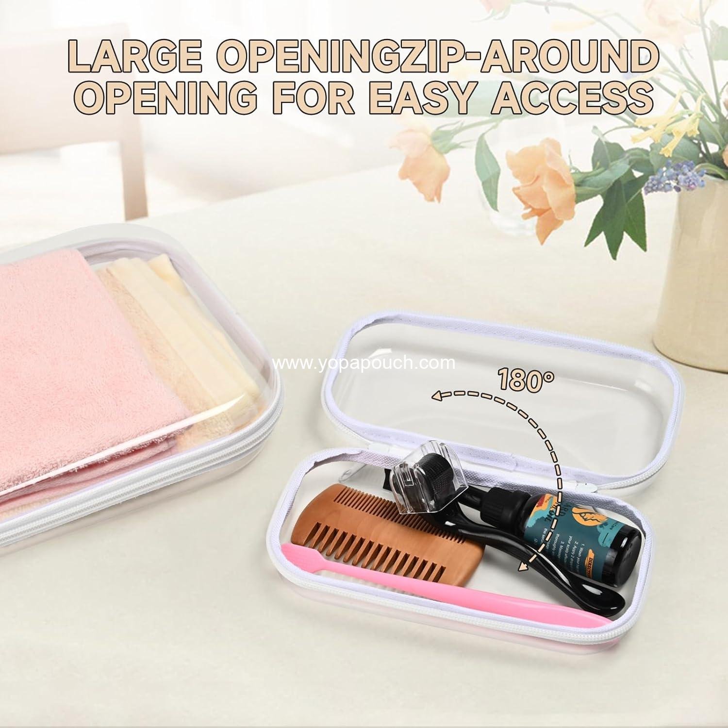 OEM 3 Pack Clear Hard Shell Zipper Case - Waterproof Cosmetic Bag, Kid's Toy Storage Organizer, Charging Cables Holder, Creative Journaling, Painting Brushes, Sketch Supplies - Supplier