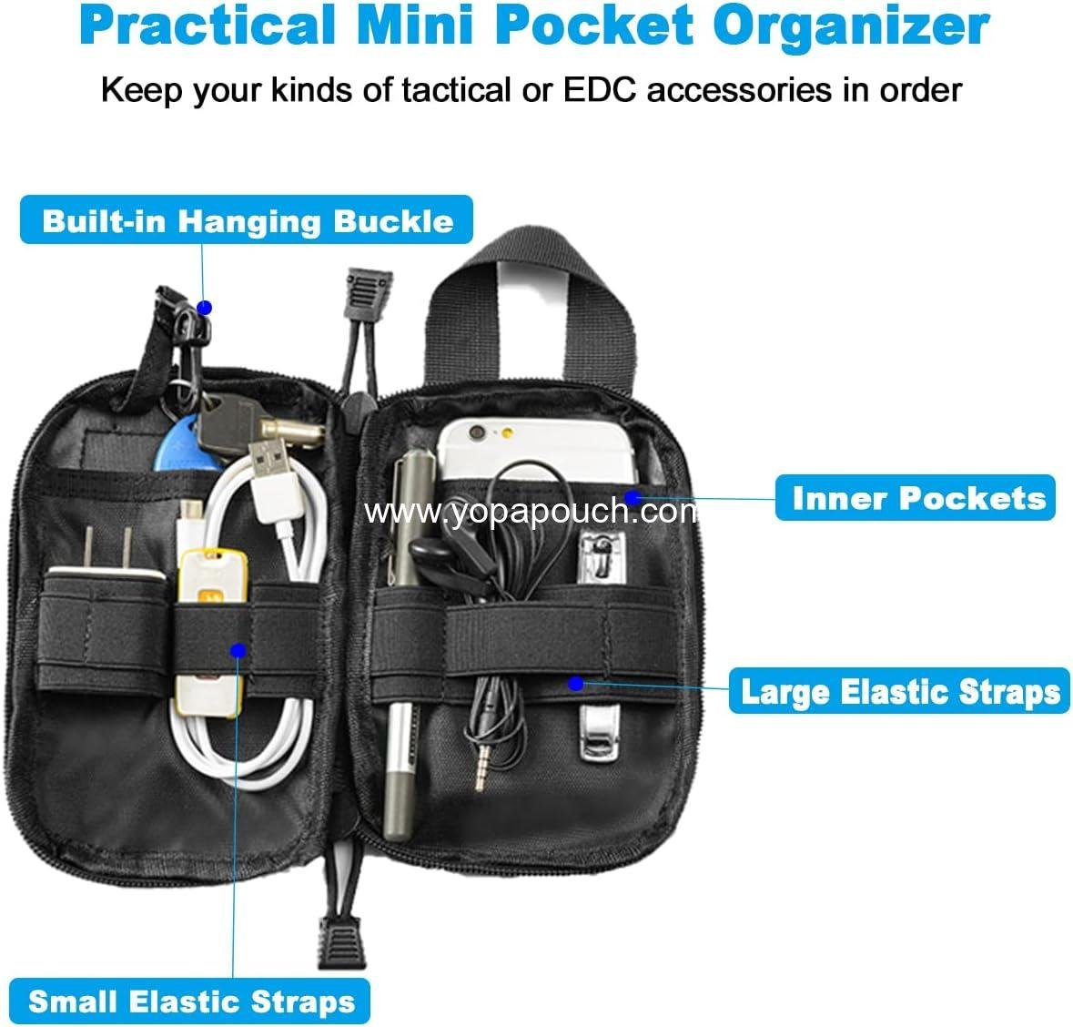 Wholesale Tactical EDC Pocket Organizer Pouch Mini Tool Storage Bag Portable Nylon Molle Compatible Utility Pouch for Electronic Accessories Aid Kits Multitools Tactical Accessories Supplier