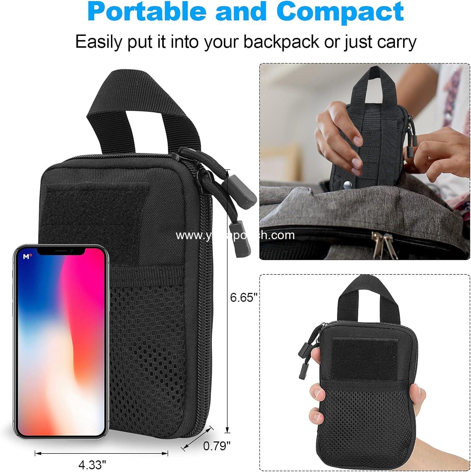 Wholesale Tactical EDC Pocket Organizer Pouch Mini Tool Storage Bag Portable Nylon Molle Compatible Utility Pouch for Electronic Accessories Aid Kits Multitools Tactical Accessories Supplier