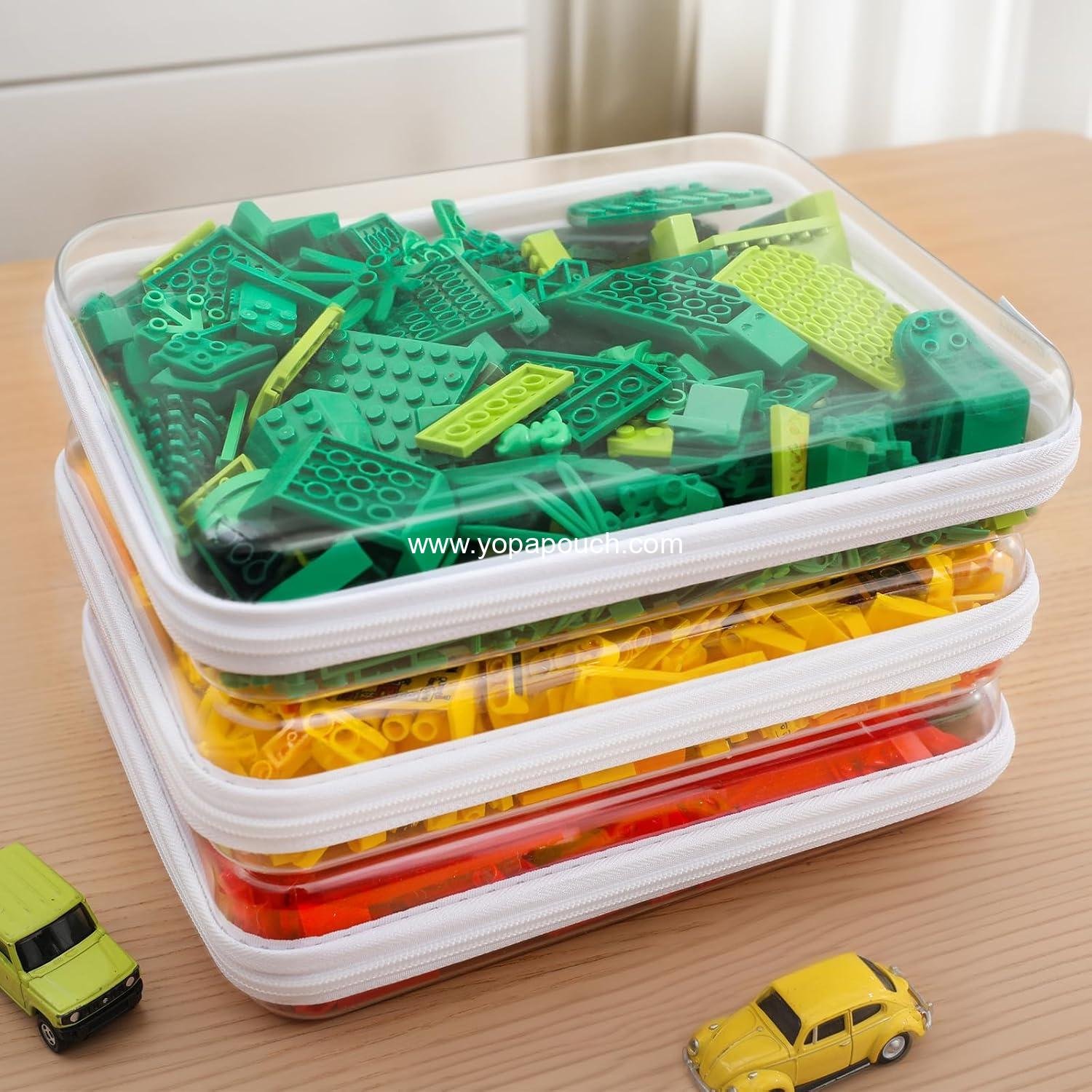 3PCS Large Clear Hard Shell Zippered Case, Diaper Bag Organizing Pouches, Waterproof Cosmetic Bag, Kid's Toy Storage Organizer Bins, Pencil Case, Halloween Thanksgiving Storage Bins