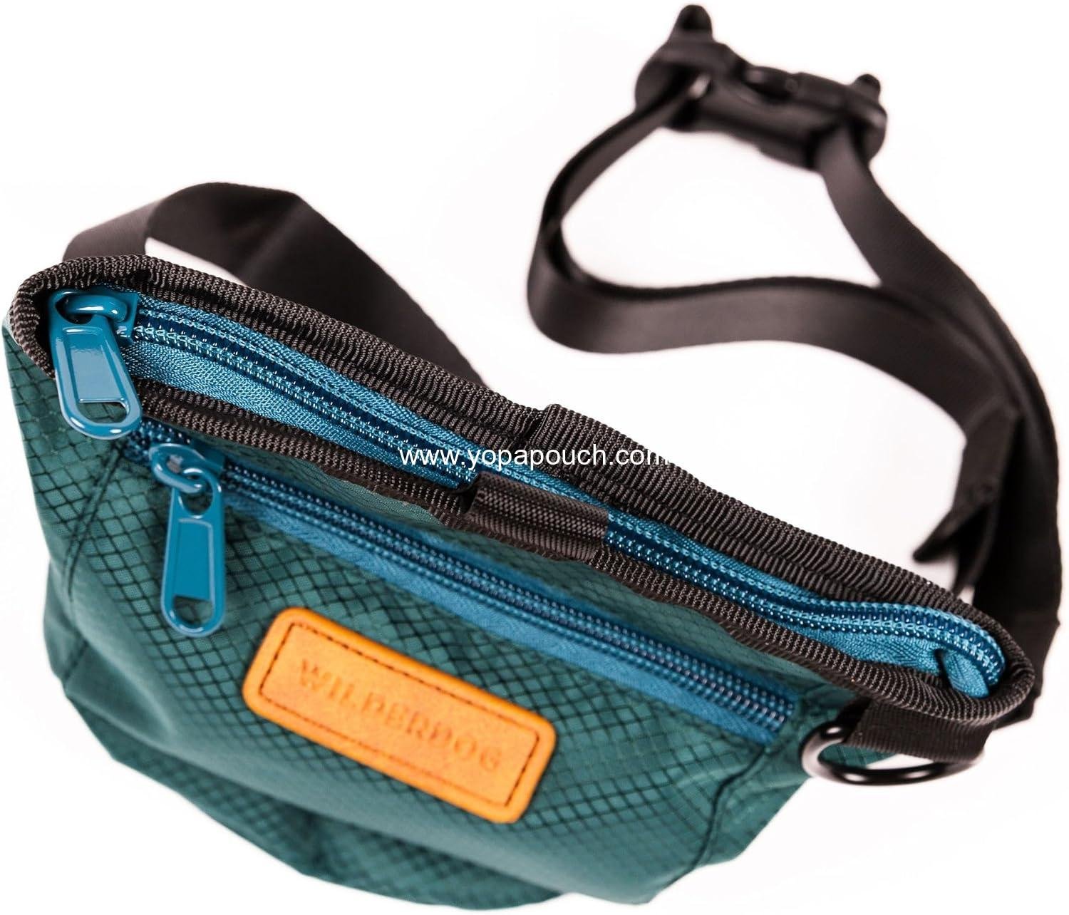 Wholesale Dog Training Treat Pouch with Magnetic Zipper Closure, Carabiner, Adjustable Waist Strap - Green Supplier