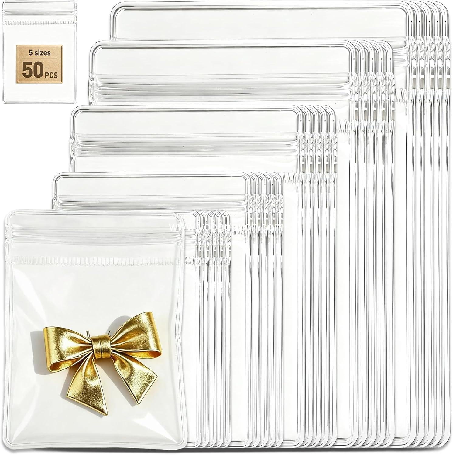 Wholesale 50Pcs Clear Jewelry Storage Bags, Resealable PVC Pouches with Self-Sealing Zipper, Anti-Tarnish Bags for Rings, Earrings, Bracelets, and Small Jewelry Packaging - Supplier