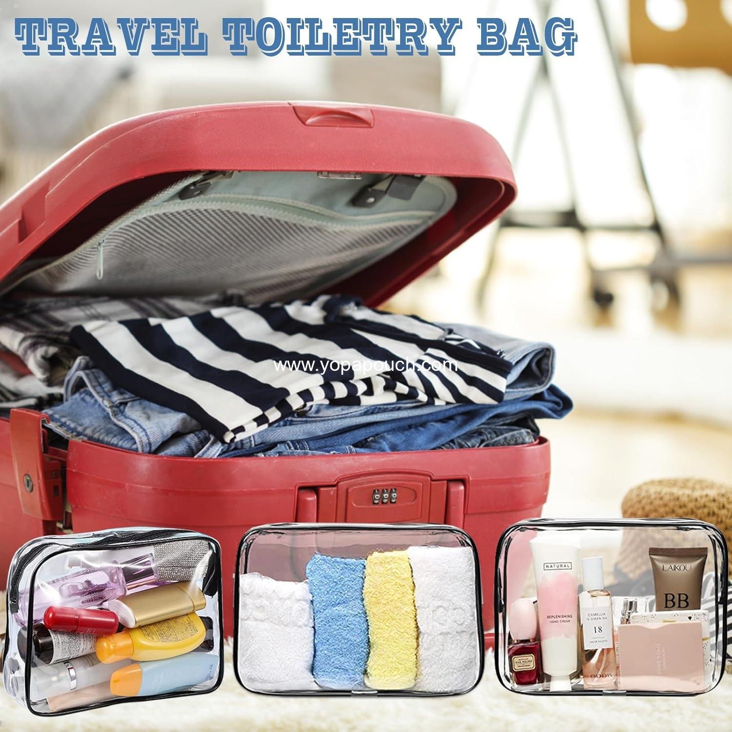 Wholesale 16 Pieces Clear Makeup Bags, TSA Approved Toiletry Bags for Travel, PVC Waterproof Small Pouches with Zipper for Men and Women, Carry-on Travel Essentials Cosmetic Bags (Black) - Supplier Wholesale 16 Pieces Clear Makeup Bags, TSA Approved Toiletry Bags for Travel, PVC Waterproof Small Pouches with Zipper for Men and Women, Carry-on Travel Essentials Cosmetic Bags (Black) - Supplier