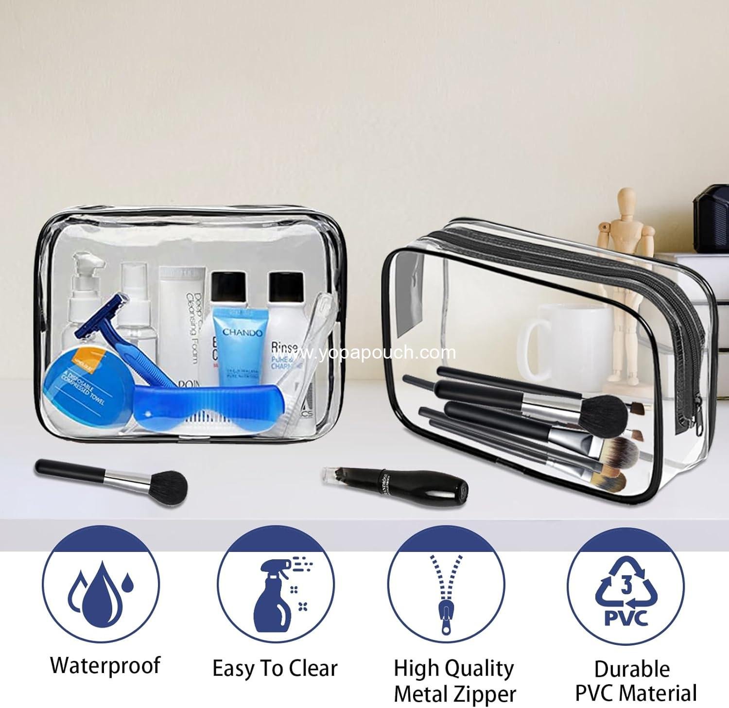 Wholesale 16 Pieces Clear Makeup Bags, TSA Approved Toiletry Bags for Travel, PVC Waterproof Small Pouches with Zipper for Men and Women, Carry-on Travel Essentials Cosmetic Bags (Black) - Supplier Wholesale 16 Pieces Clear Makeup Bags, TSA Approved Toiletry Bags for Travel, PVC Waterproof Small Pouches with Zipper for Men and Women, Carry-on Travel Essentials Cosmetic Bags (Black) - Supplier