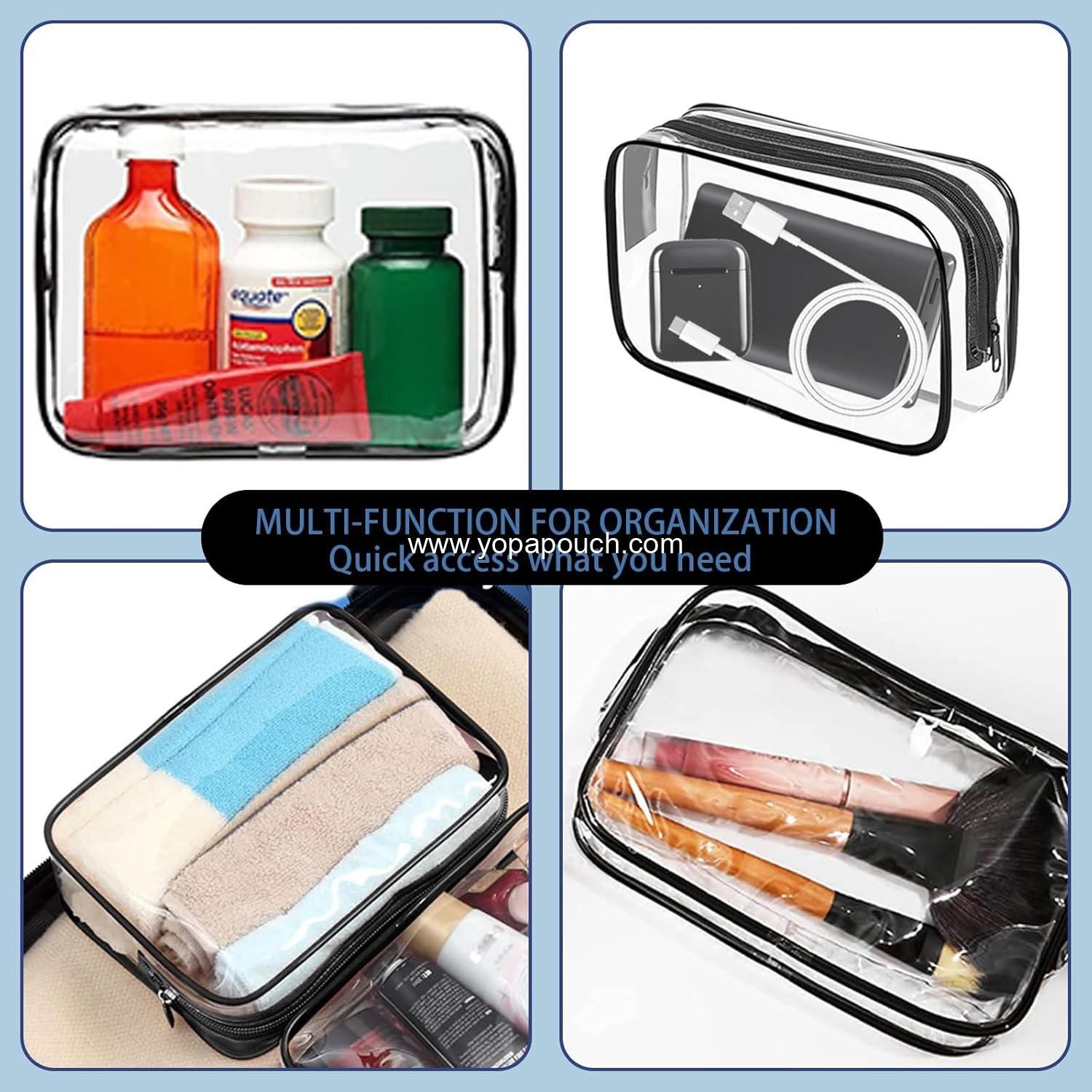 Wholesale 16 Pieces Clear Makeup Bags, TSA Approved Toiletry Bags for Travel, PVC Waterproof Small Pouches with Zipper for Men and Women, Carry-on Travel Essentials Cosmetic Bags (Black) - Supplier Wholesale 16 Pieces Clear Makeup Bags, TSA Approved Toiletry Bags for Travel, PVC Waterproof Small Pouches with Zipper for Men and Women, Carry-on Travel Essentials Cosmetic Bags (Black) - Supplier