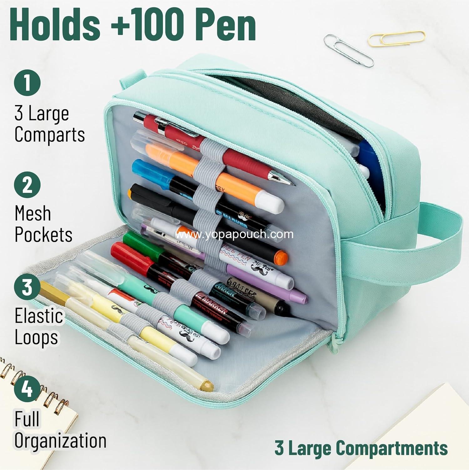 Wholesale Large Capacity Pencil Case, Mint Green Pencil Pouch, Pen Bag,  Perfect for Organization, Supplier
