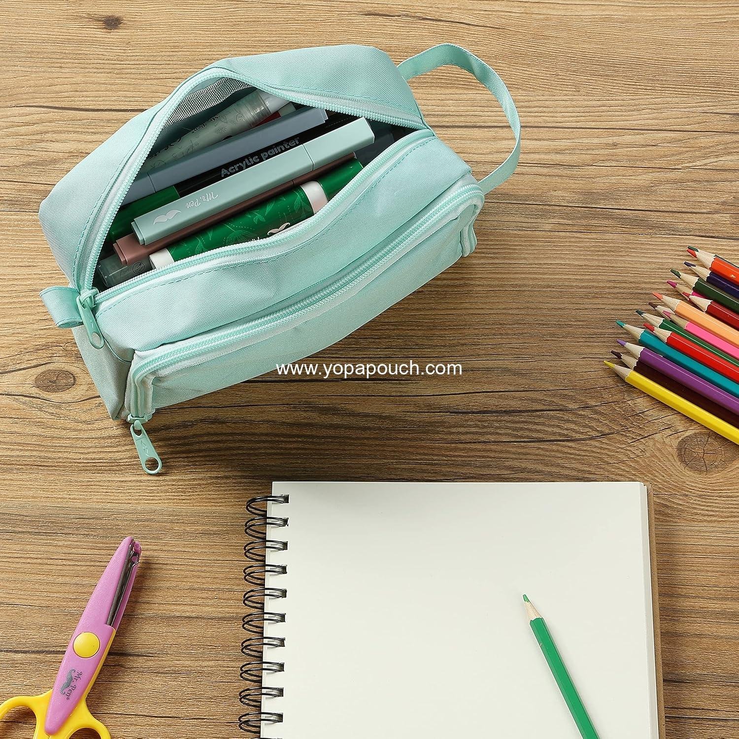 Wholesale Large Capacity Pencil Case, Mint Green Pencil Pouch, Pen Bag,  Perfect for Organization, Supplier