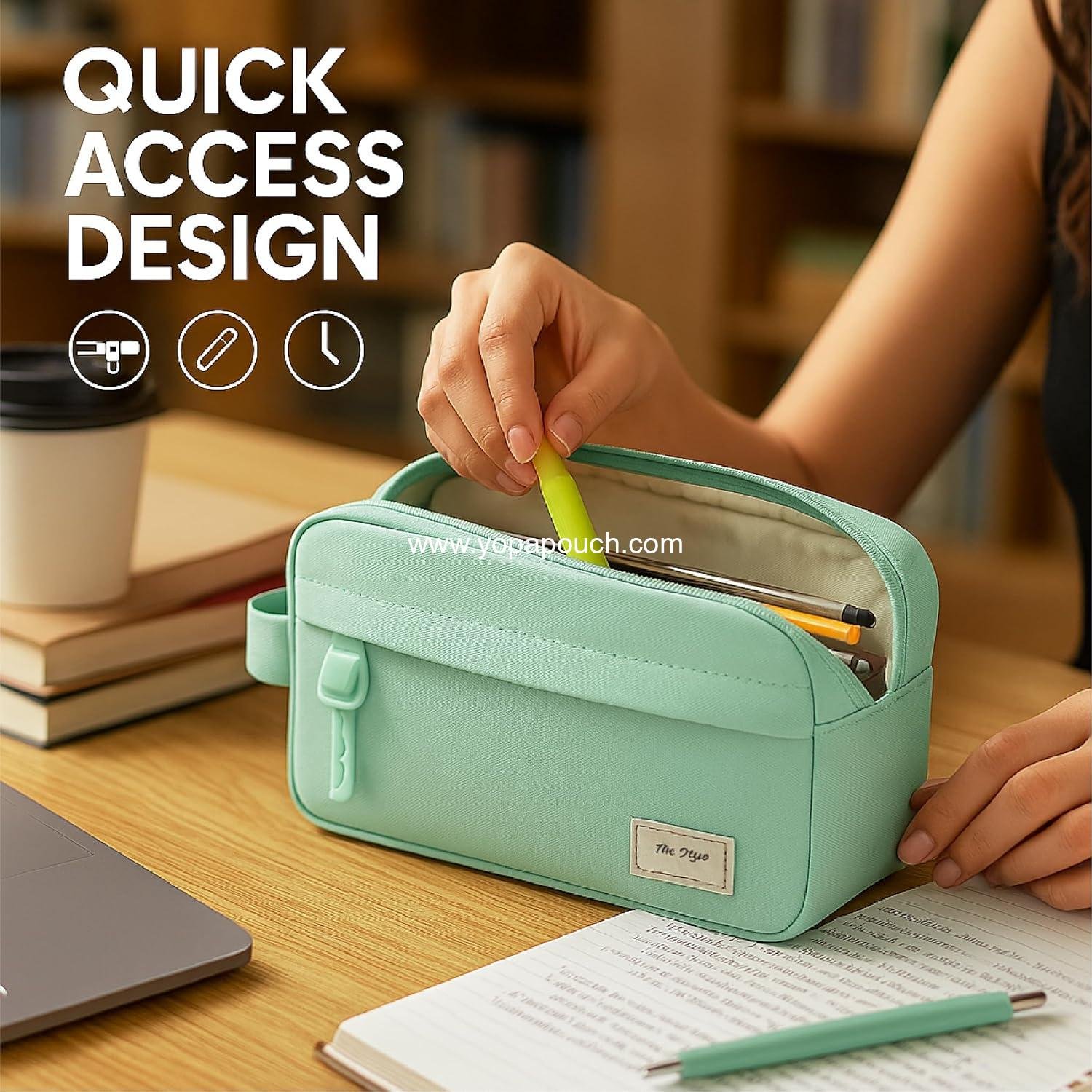 Wholesale Large Capacity Pencil Case, Mint Green Pencil Pouch, Pen Bag,  Perfect for Organization, Supplier