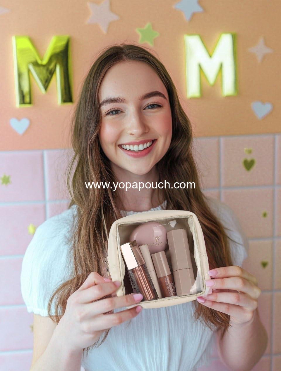 Wholesale Clear Mini Makeup Bag Travel Toiletry Pouch for Women, Cute Organizers and Car Accessories, 7.5