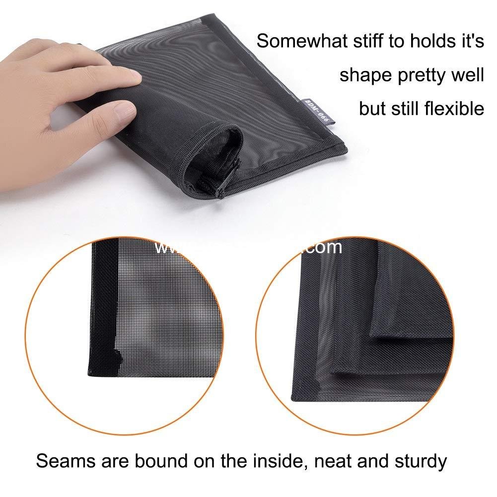 Wholesale Nylon Mesh Cosmetic Zipper Bags, 6PCS Black Makeup Pouches Travel Organizer Case (A5 x 3, A6 x 3) - Supplier